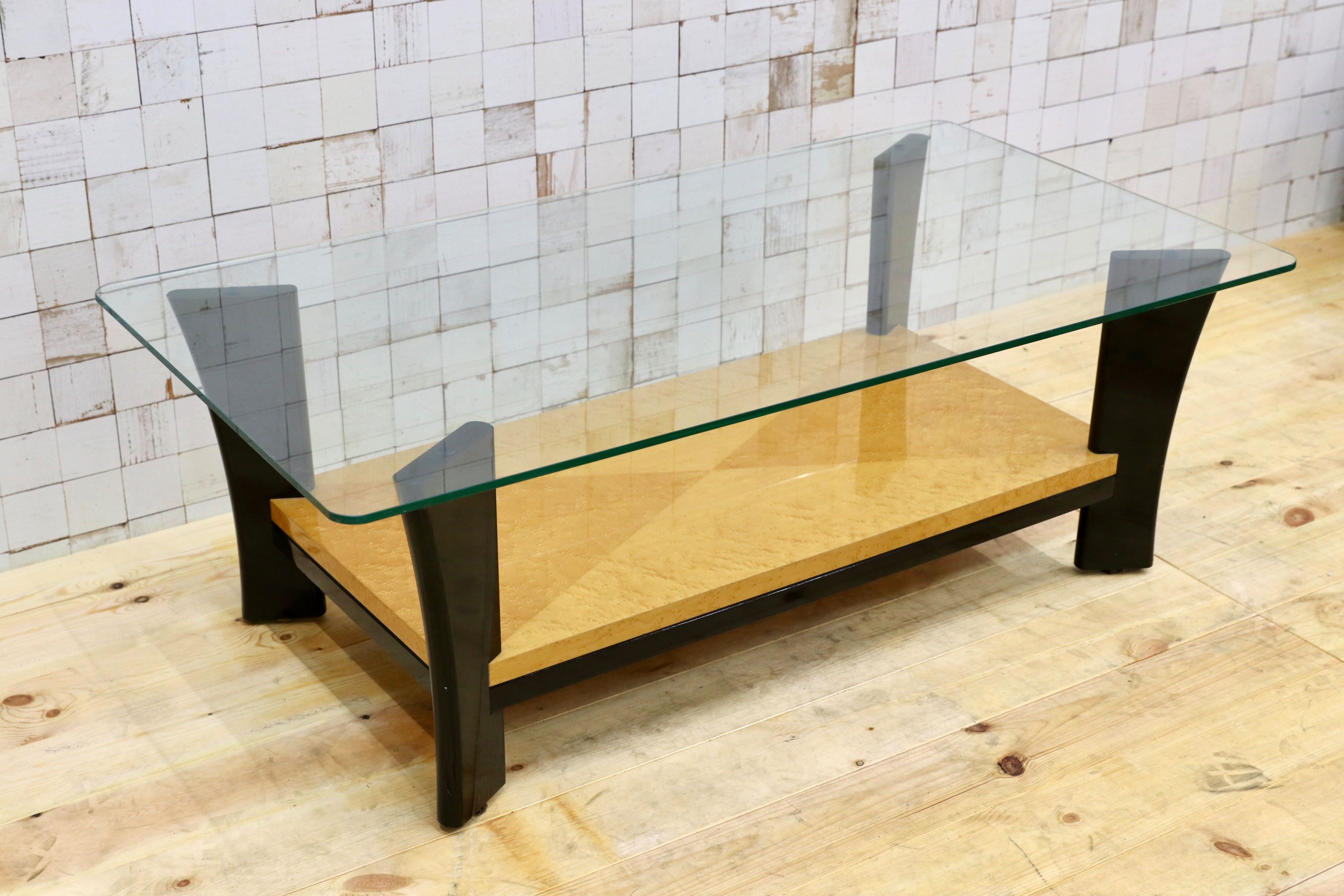 GMHK385○IDC大塚家具 スプレンダー センターテーブル リビングテーブル バーズアイメープル エレガント 定価32.4万