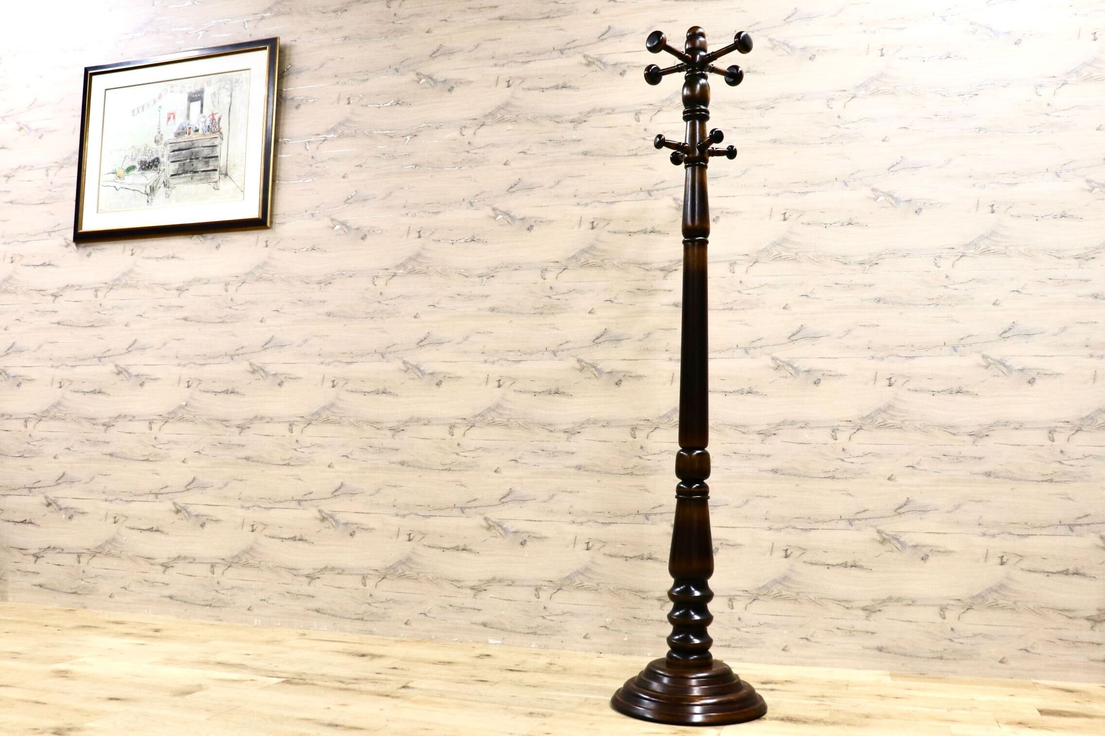 GMIK548○木製コートハンガー ポールハンガー 帽子掛け カントリー レトロ ヴィンテージ