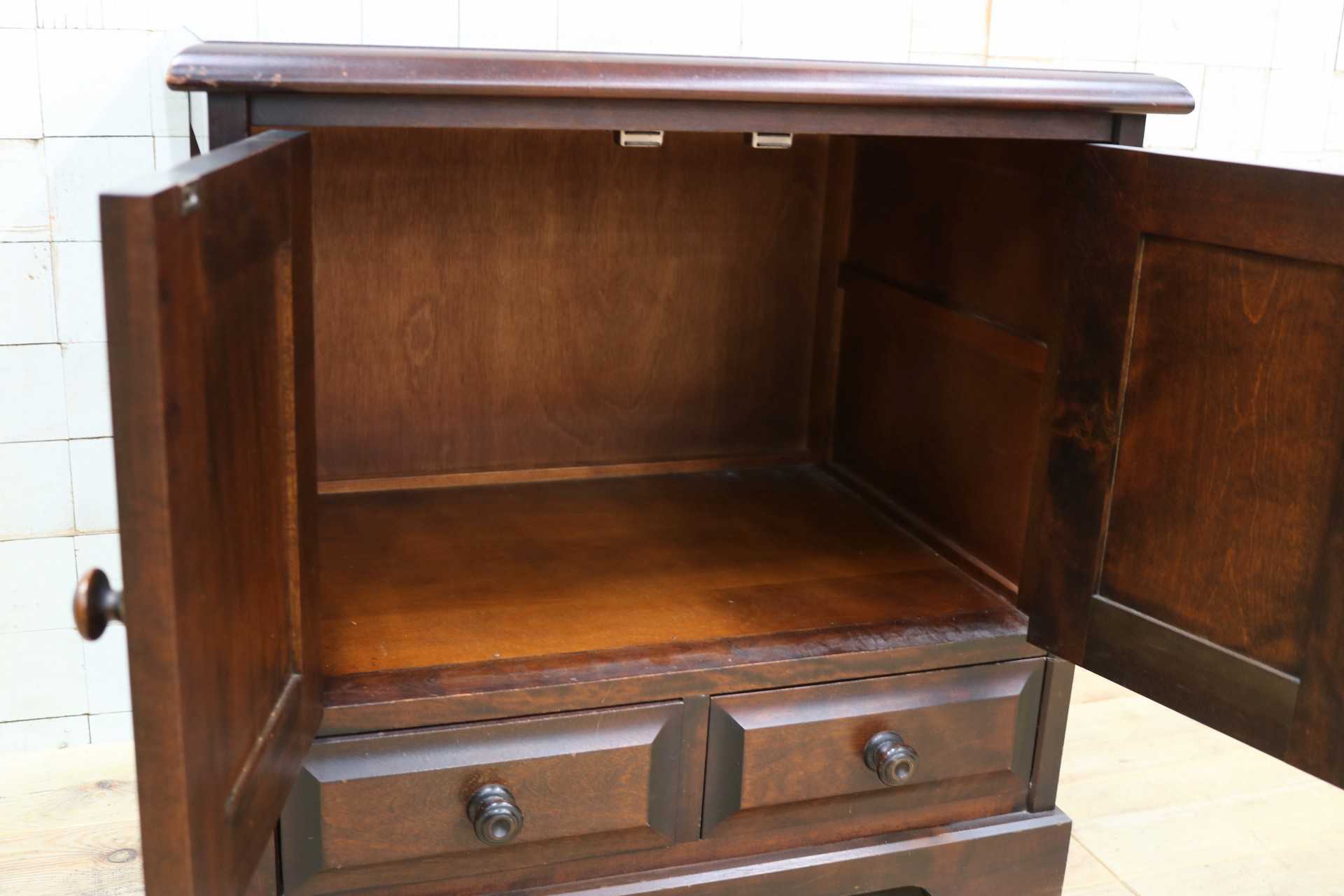 GMIH460○北海道民芸家具 キャビネット サイドボード 引き出し チェスト リビング収納 木製 樺材 レトロ クラシック ヴィンテージ 国産家具