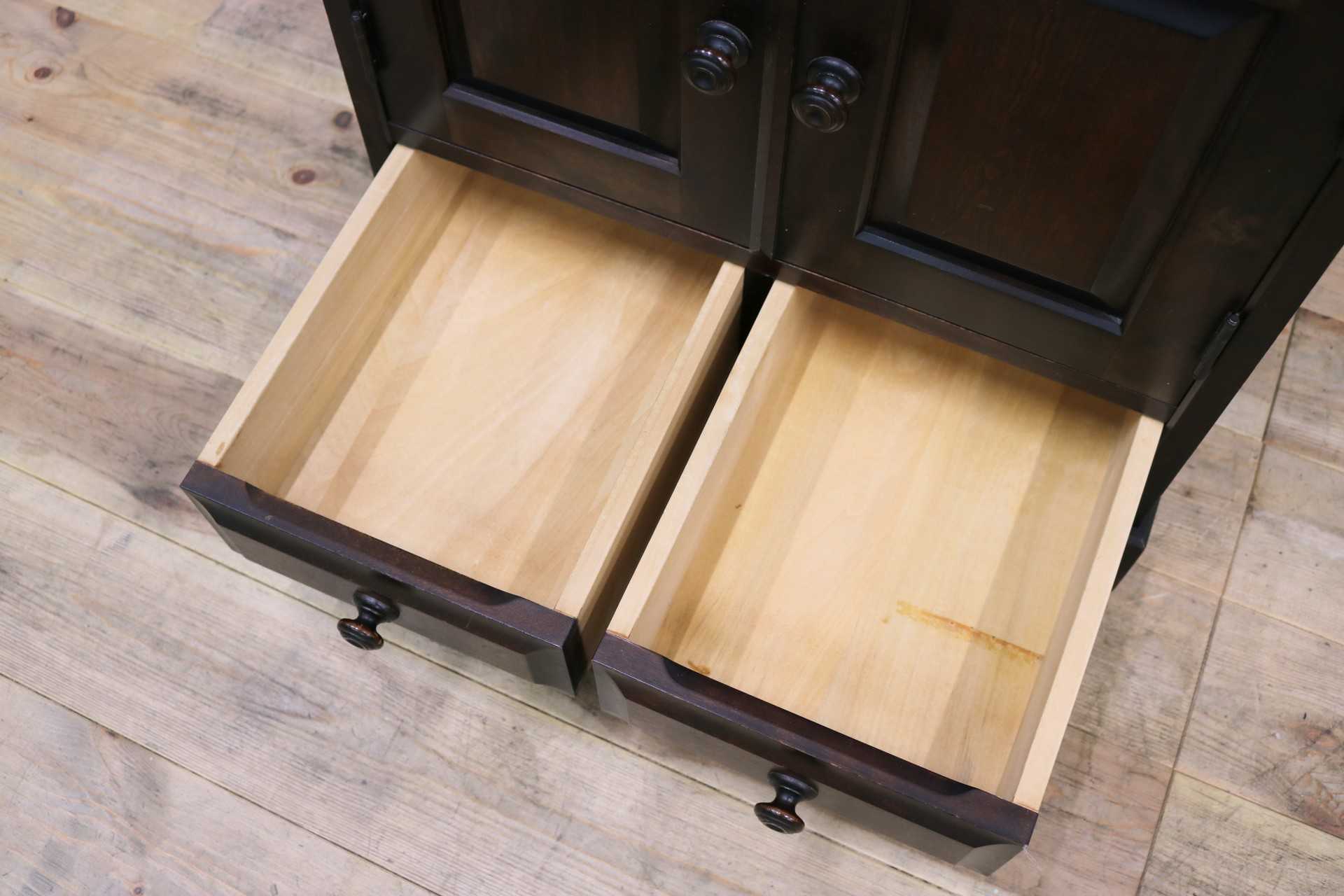 GMIH460○北海道民芸家具 キャビネット サイドボード 引き出し チェスト リビング収納 木製 樺材 レトロ クラシック ヴィンテージ 国産家具