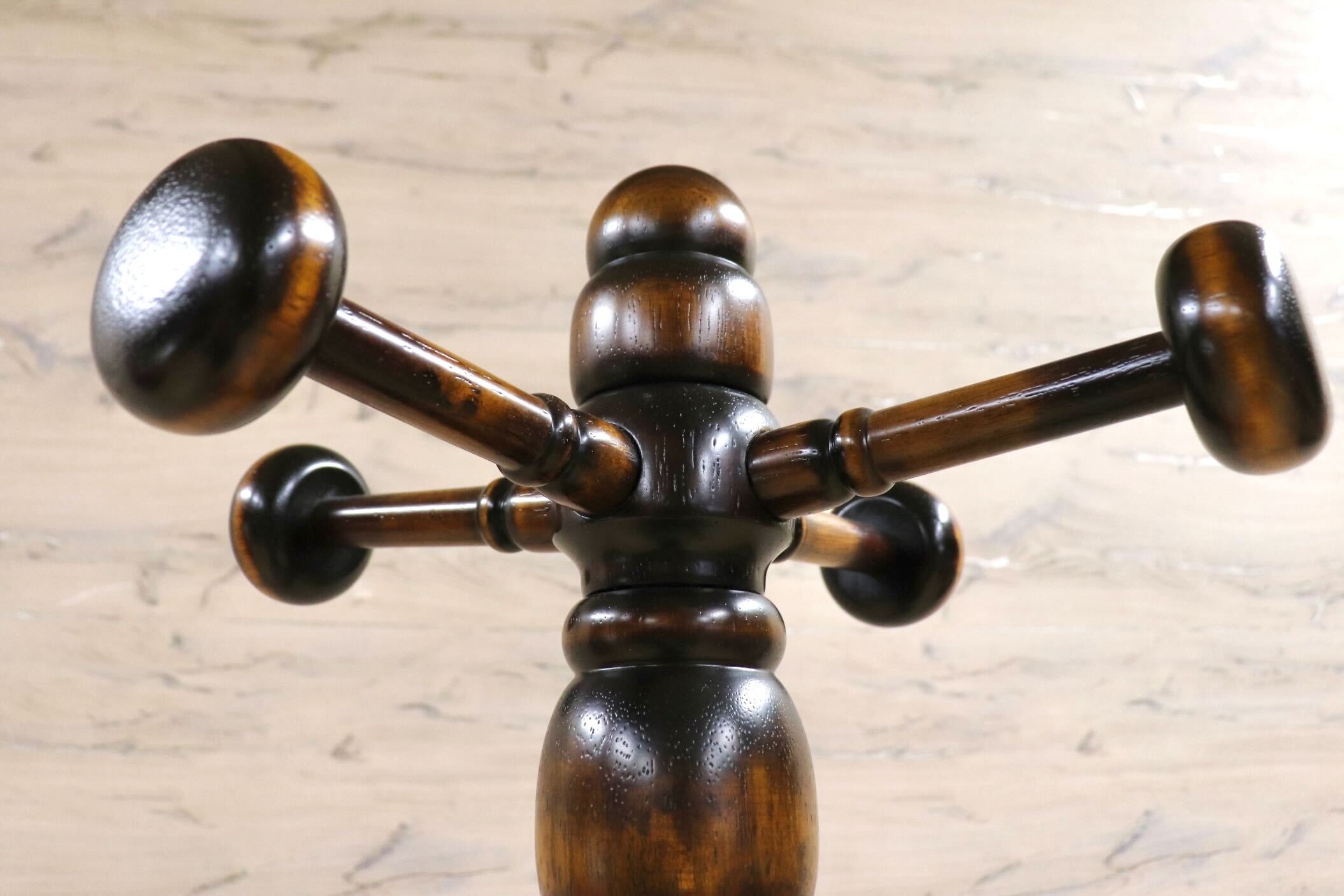 GMIK548○木製コートハンガー ポールハンガー 帽子掛け カントリー レトロ ヴィンテージ