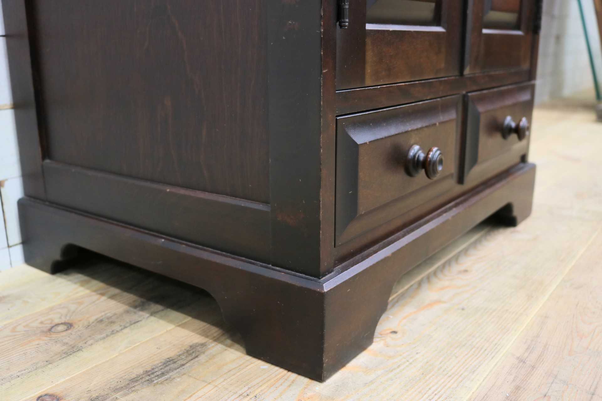 GMIH460○北海道民芸家具 キャビネット サイドボード 引き出し チェスト リビング収納 木製 樺材 レトロ クラシック ヴィンテージ 国産家具