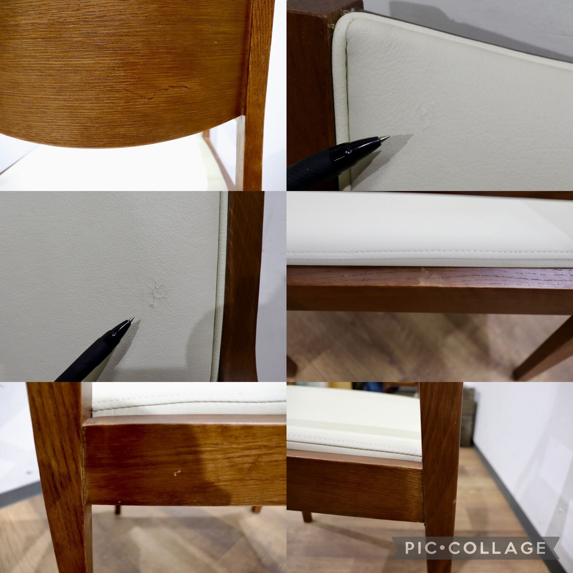 GMHN283E○MARGINAL / マージナル Chess MCH-200 ダイニングチェア アームチェア 椅子 チェア ホワイト シンプル 合皮 北欧スタイル 在庫品