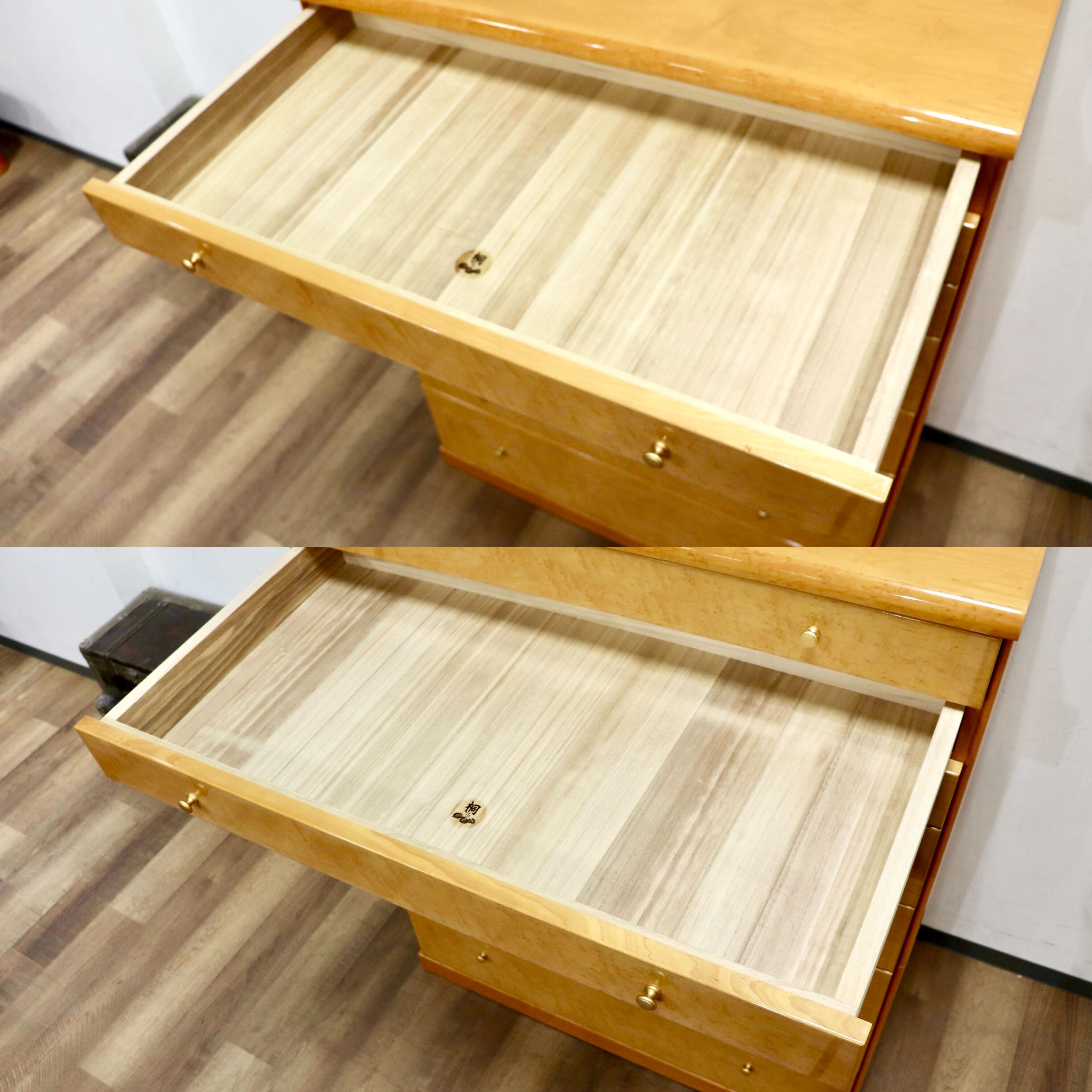 GMHH445B○府中木工 マルガリータ ハイチェスト 8段チェスト 洋服タンス 整理箪笥 チェスト タンス 桐 バーズアイメープル 最高級