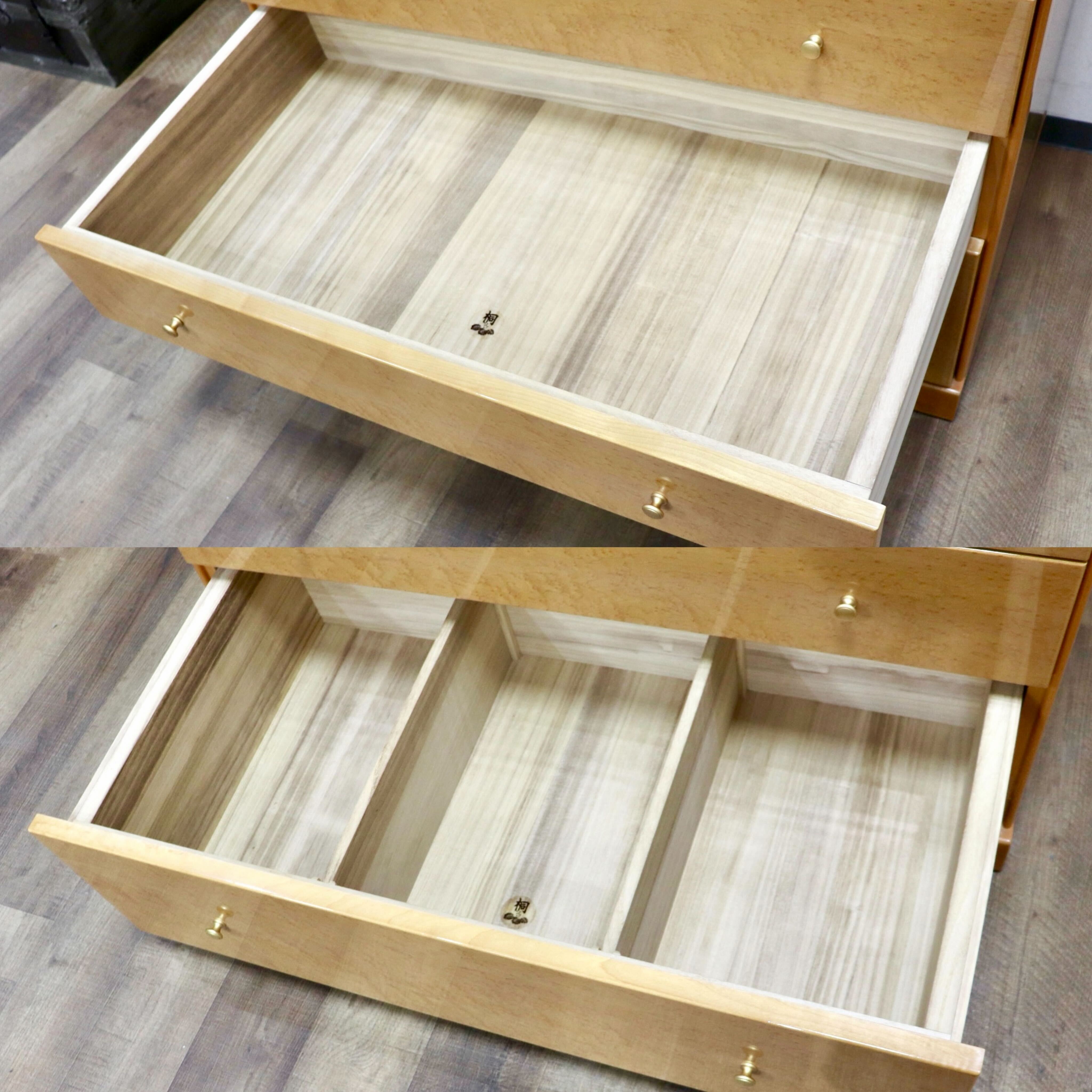 GMHH445B○府中木工 マルガリータ ハイチェスト 8段チェスト 洋服タンス 整理箪笥 チェスト タンス 桐 バーズアイメープル 最高級