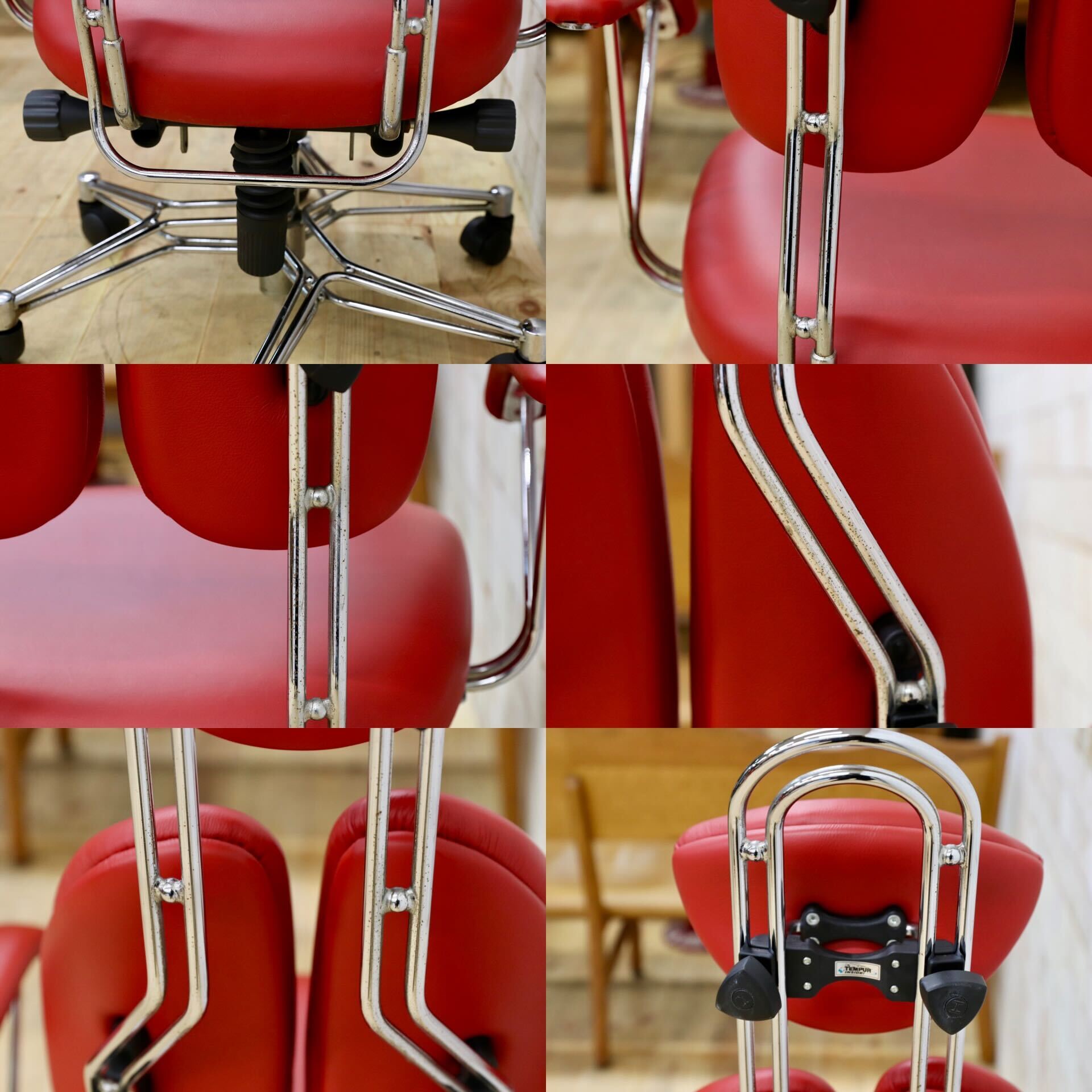 GMHH475B○TEMPUR / テンピュール グラール 本革 レザー デスクチェア ワークチェア 作業椅子 ブラック ドイツ 約33万 稀少