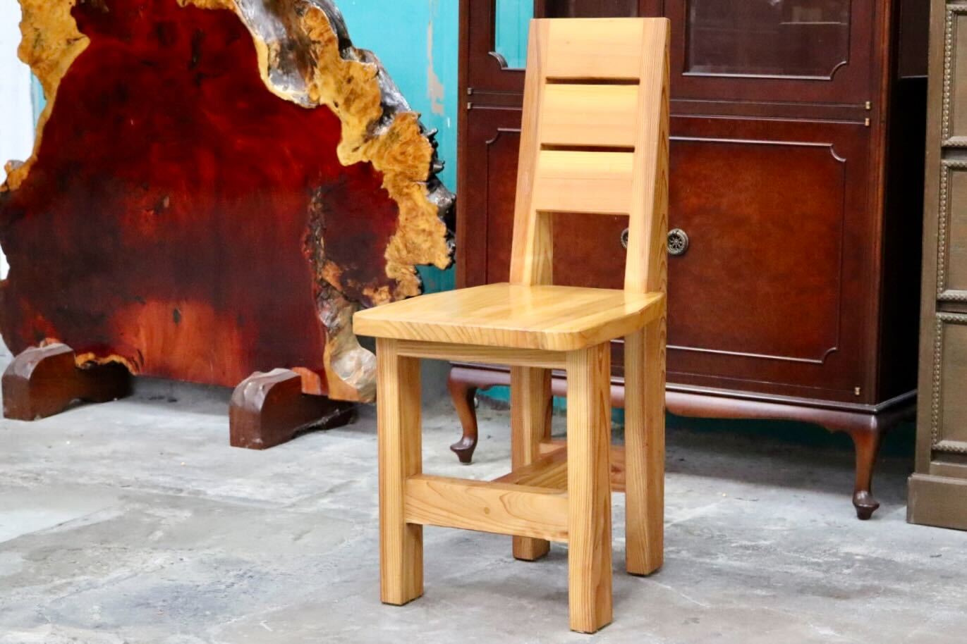 GMIH356A○工房家具 ダイニングチェア アームレスチェア 椅子 スツール ウッド 木製 無垢材 カントリー レトロ