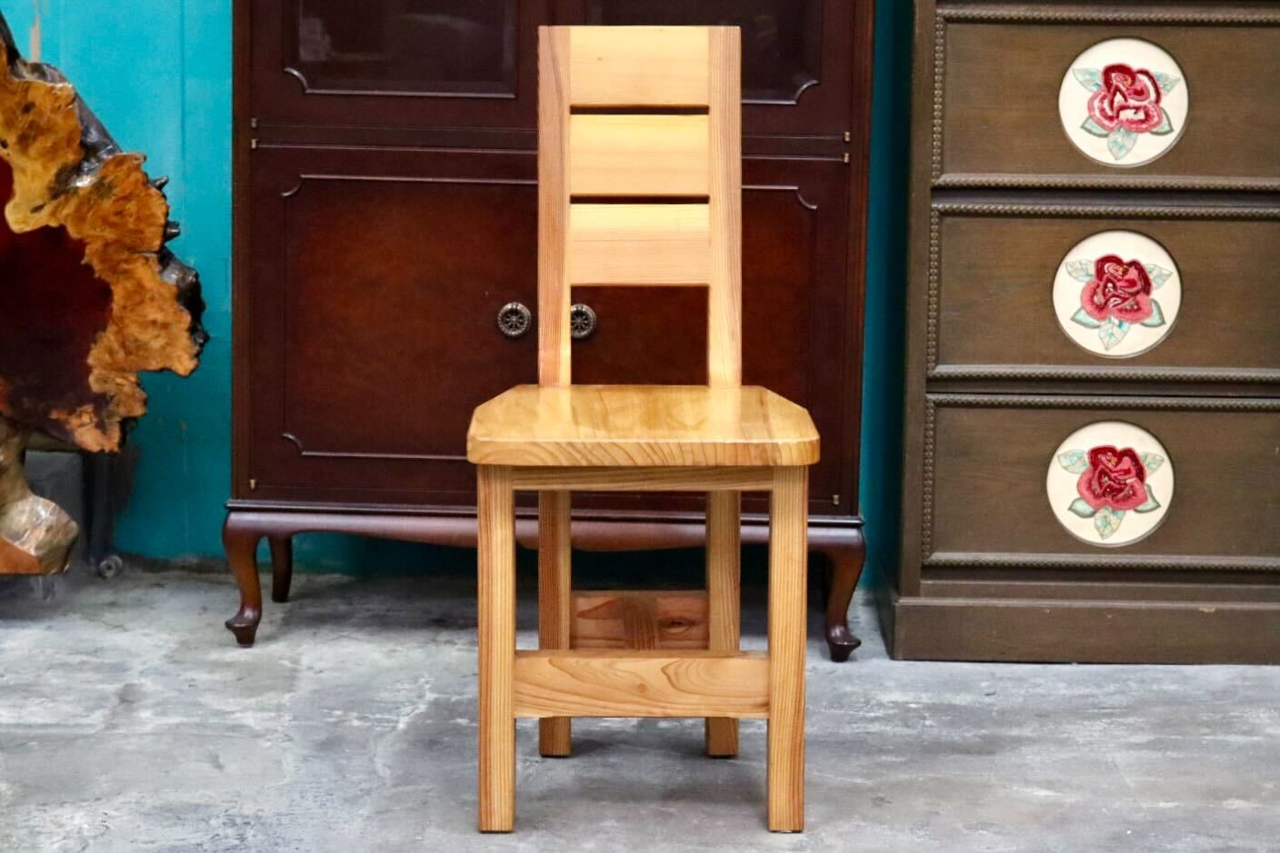 GMIH356A○工房家具 ダイニングチェア アームレスチェア 椅子 スツール ウッド 木製 無垢材 カントリー レトロ