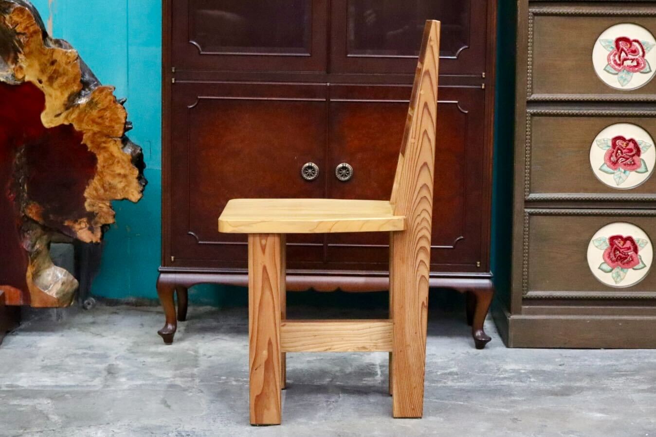 GMIH356A○工房家具 ダイニングチェア アームレスチェア 椅子 スツール ウッド 木製 無垢材 カントリー レトロ