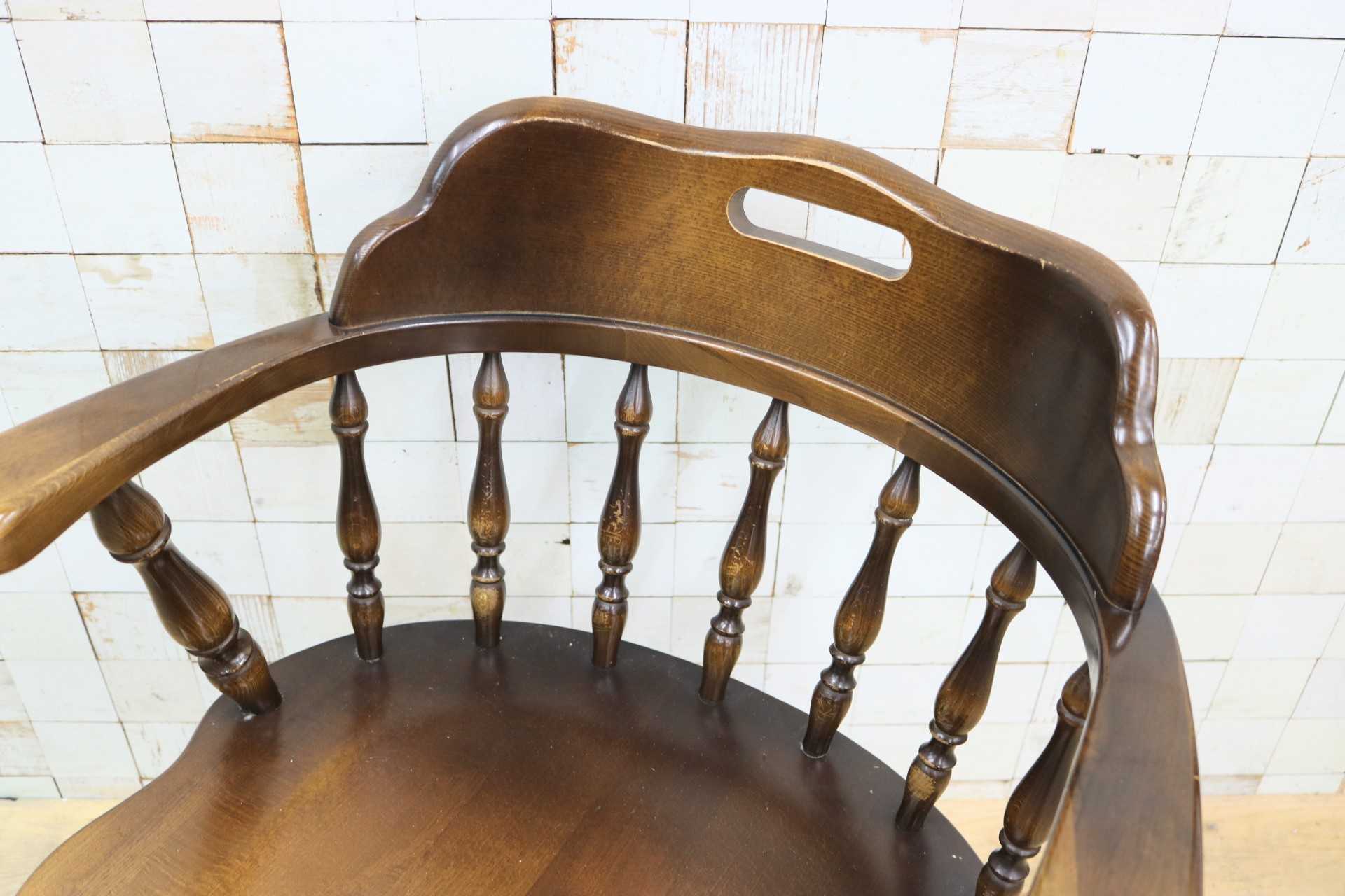 GMIS541A○飛騨産業 / HIDA キツツキ ウィンザーチェア ダイニングチェア アームチェア 椅子 カントリー レトロ 無垢 国産家具