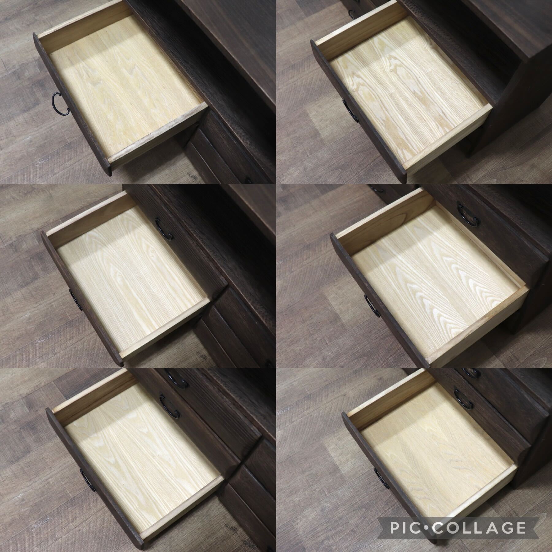 GMHH13A○焼桐 整理箪笥 収納家具 3段チェスト サイドチェスト 和モダン レトロ アンティーク 和室 座敷 和家具 鉄金具 古民家 美品