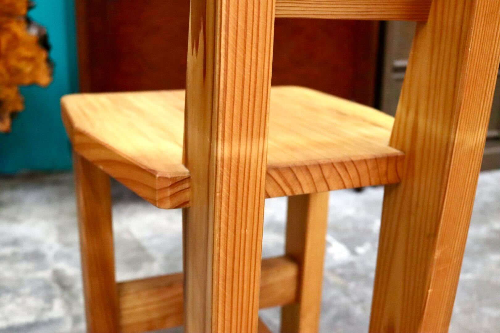 GMIH356B○工房家具 ダイニングチェア アームレスチェア 椅子 スツール ウッド 木製 無垢材 カントリー レトロ