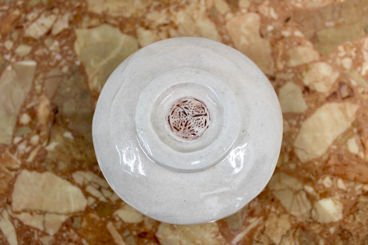 GMJK371AO〇紀州焼 葵窯 二代 寒川栖豊 赤茶碗 共箱 栞 茶道具