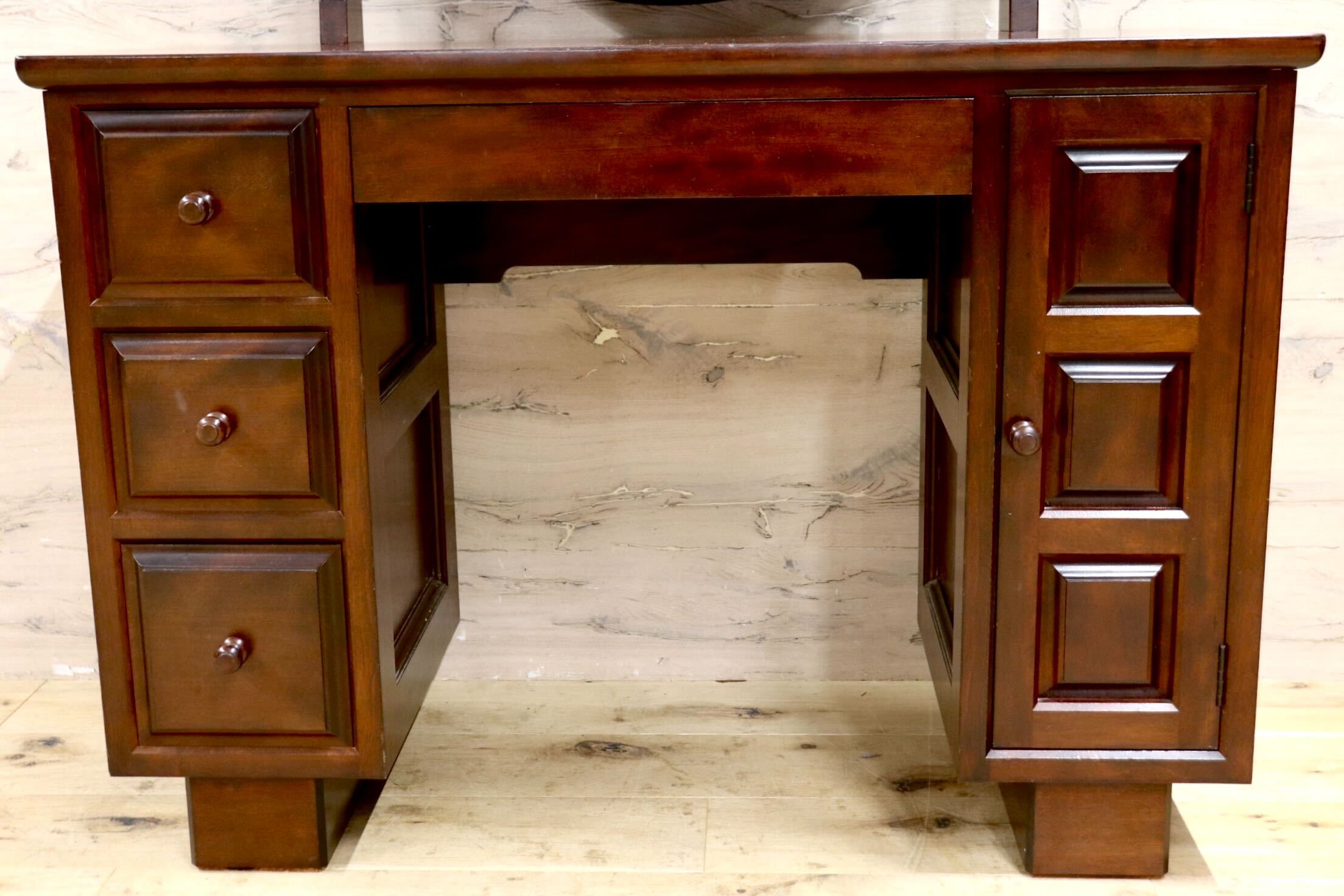 GMIS470A○松本民芸家具 一面鏡ドレッサー 鏡台 化粧台 和家具 ミズメザクラ レトロ アンティーク 和モダン 民藝 古民家 定価約38万