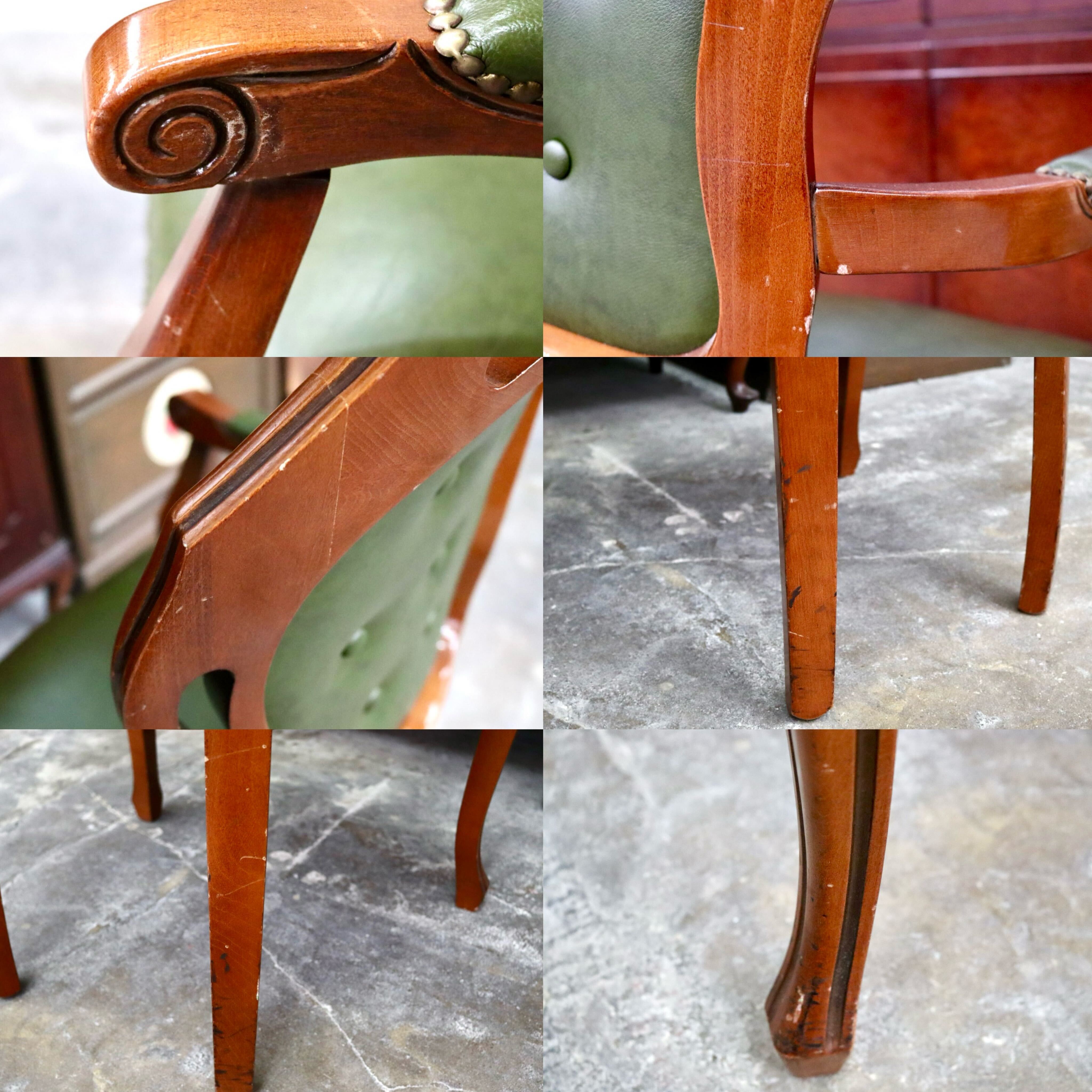 GMIS561O○イタリア ダイニングチェア 食卓椅子 アームチェア アンティーク 猫脚 彫刻 クラシック エレガント ヨーロピアン ロココ