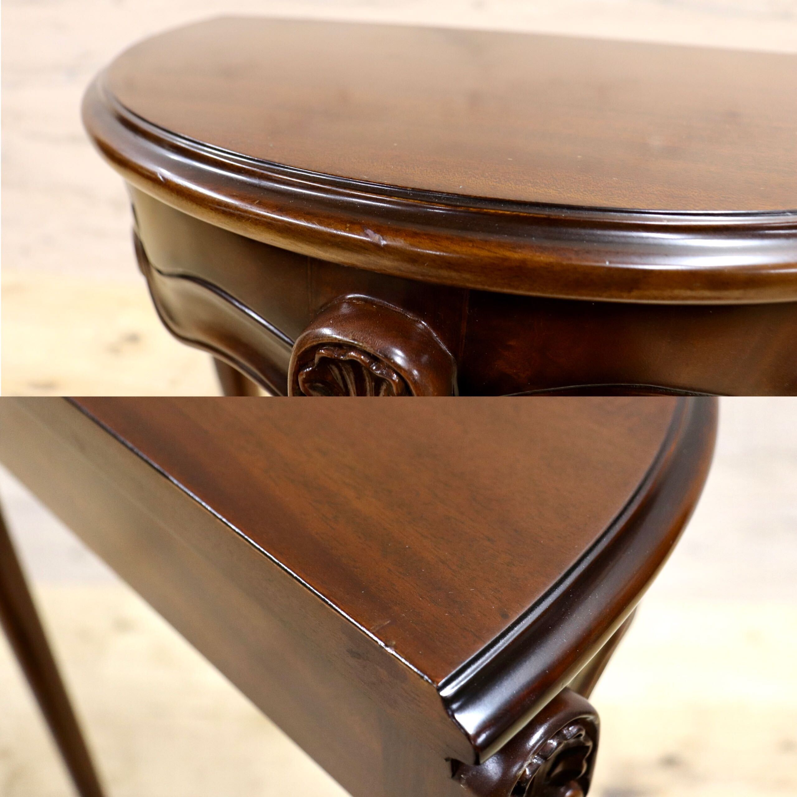 GMIK753B○クラシック コンソールテーブル サイドテーブル 猫脚 飾り台 花台 ヨーロピアン アンティーク調 木製家具