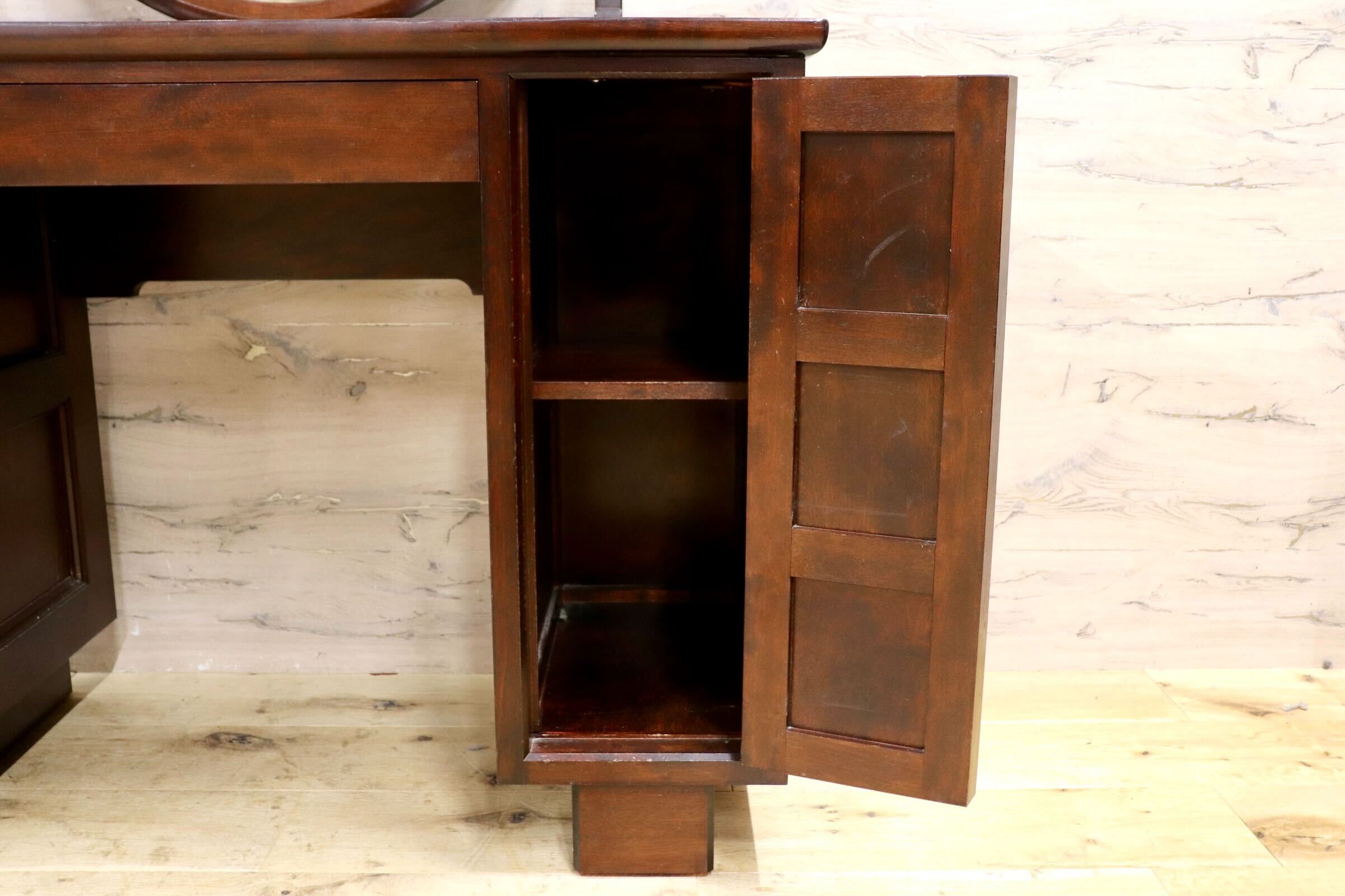 GMIS470A○松本民芸家具 一面鏡ドレッサー 鏡台 化粧台 和家具 ミズメザクラ レトロ アンティーク 和モダン 民藝 古民家 定価約38万