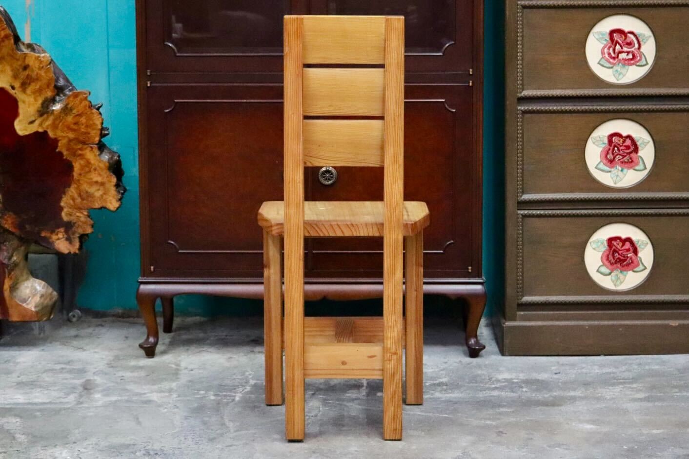 GMIH356C○工房家具 ダイニングチェア アームレスチェア 椅子 スツール ウッド 木製 無垢材 カントリー レトロ