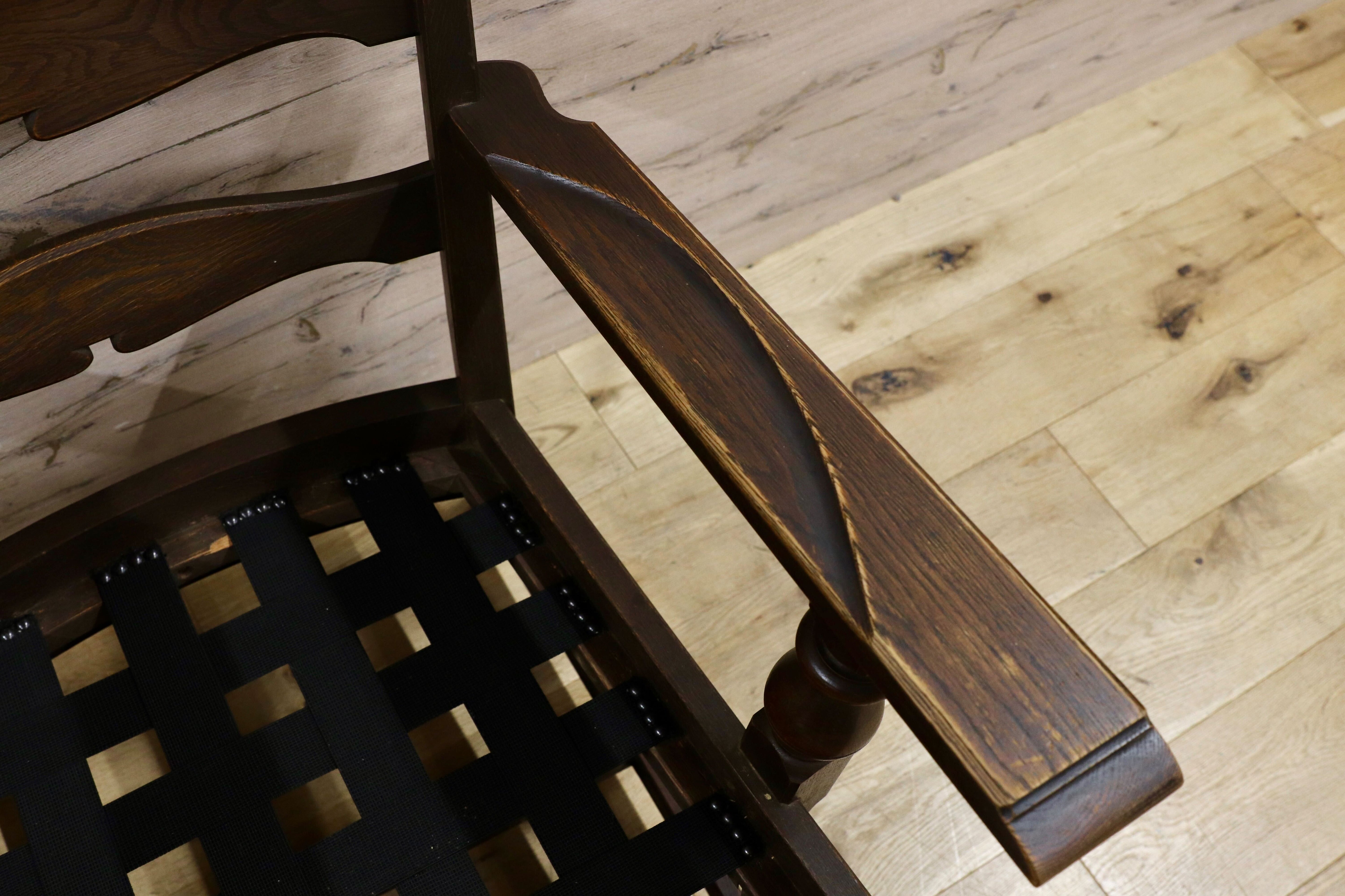 GMHK20○神戸家具 1人掛けソファ 肘掛け椅子 アームチェア 応接 椅子 楢材 クラシック レトロ アンティーク 検)永田良介