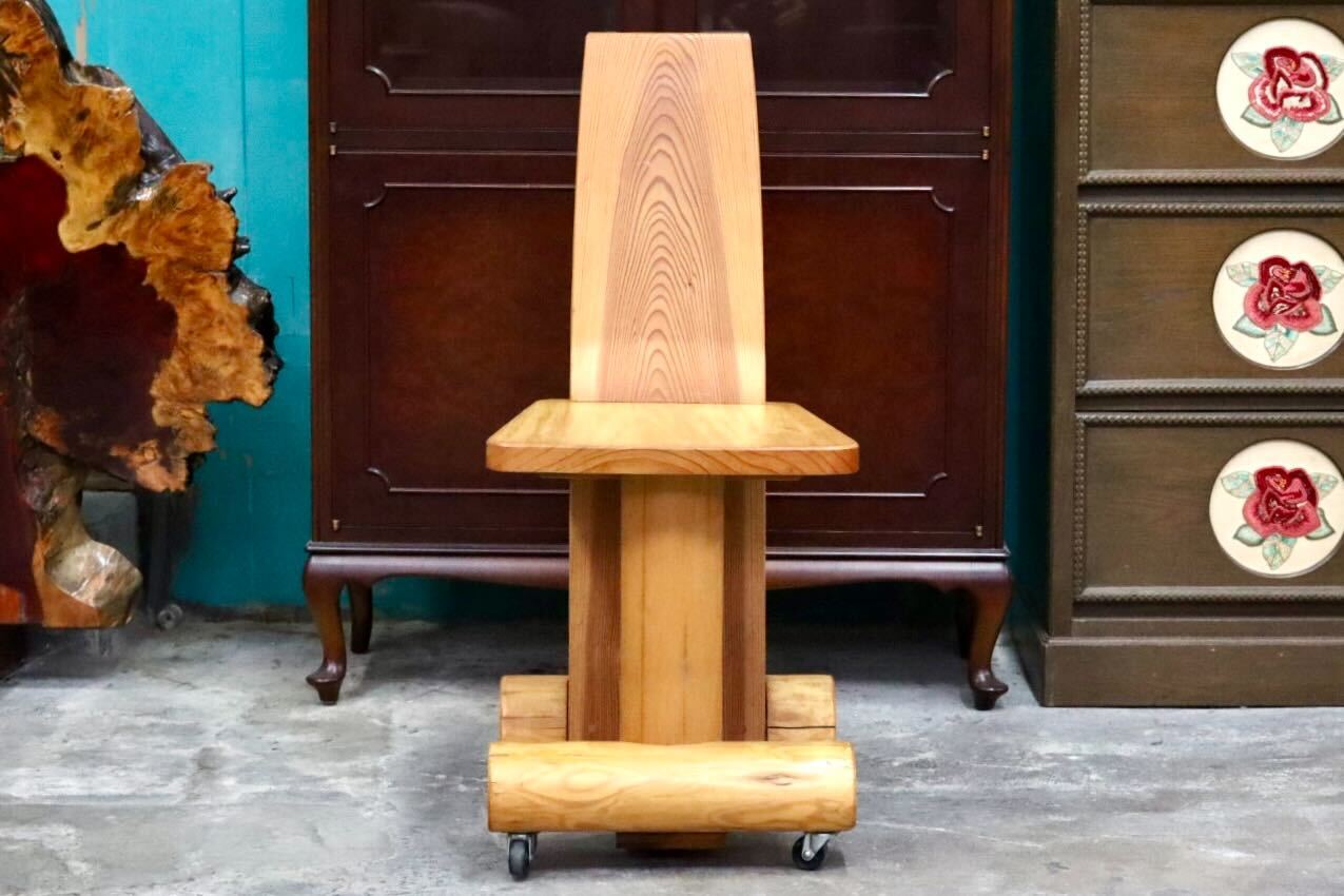 GMIH356D○工房家具 ダイニングチェア アームレスチェア 椅子 スツール キャスター ウッド 木製 無垢材 カントリー レトロ