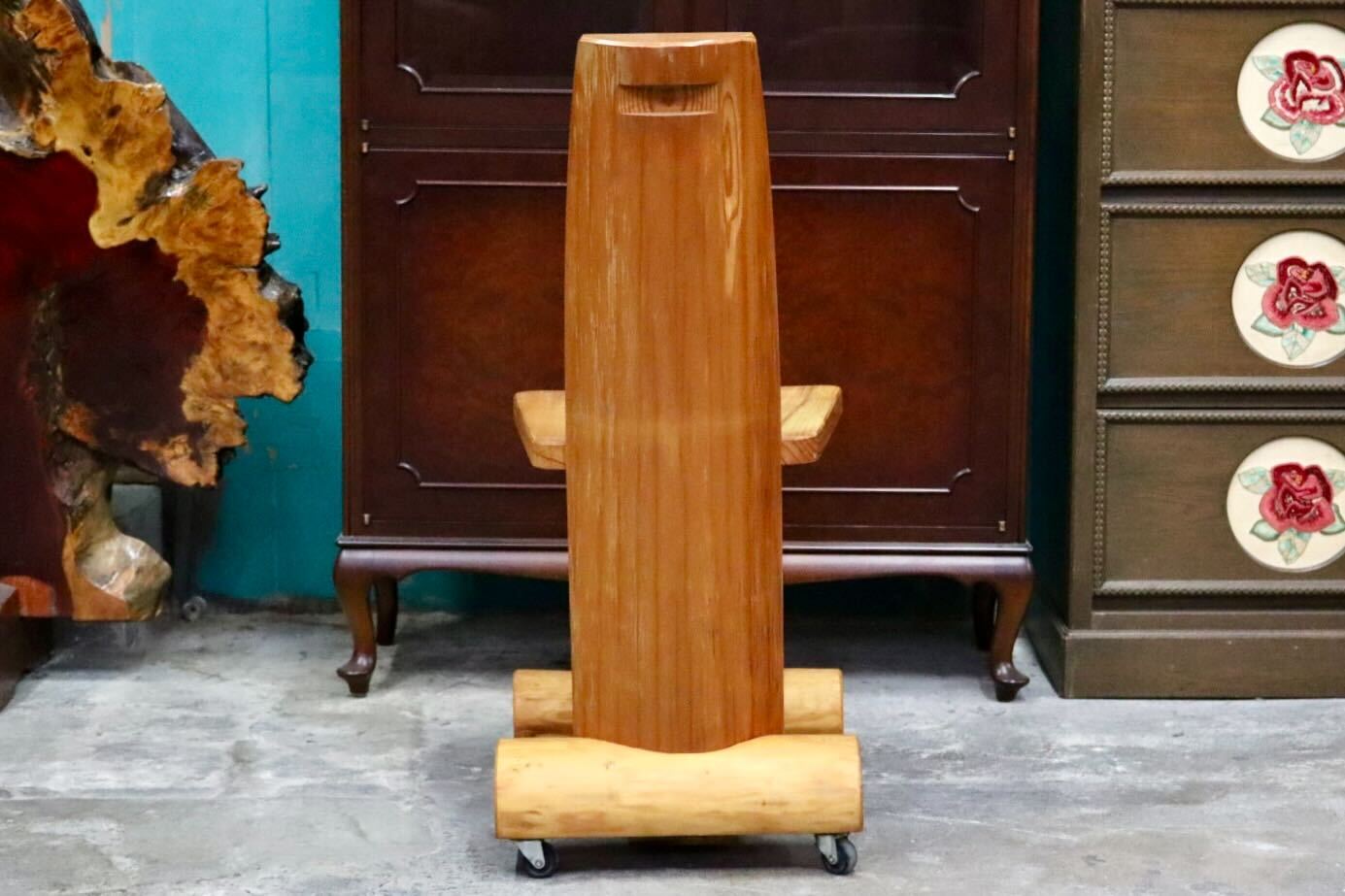 GMIH356E○工房家具 ダイニングチェア アームレスチェア 椅子 スツール キャスター ウッド 木製 無垢材 カントリー レトロ