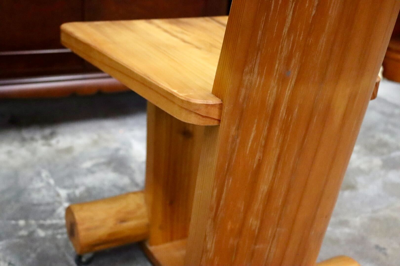 GMIH356E○工房家具 ダイニングチェア アームレスチェア 椅子 スツール キャスター ウッド 木製 無垢材 カントリー レトロ