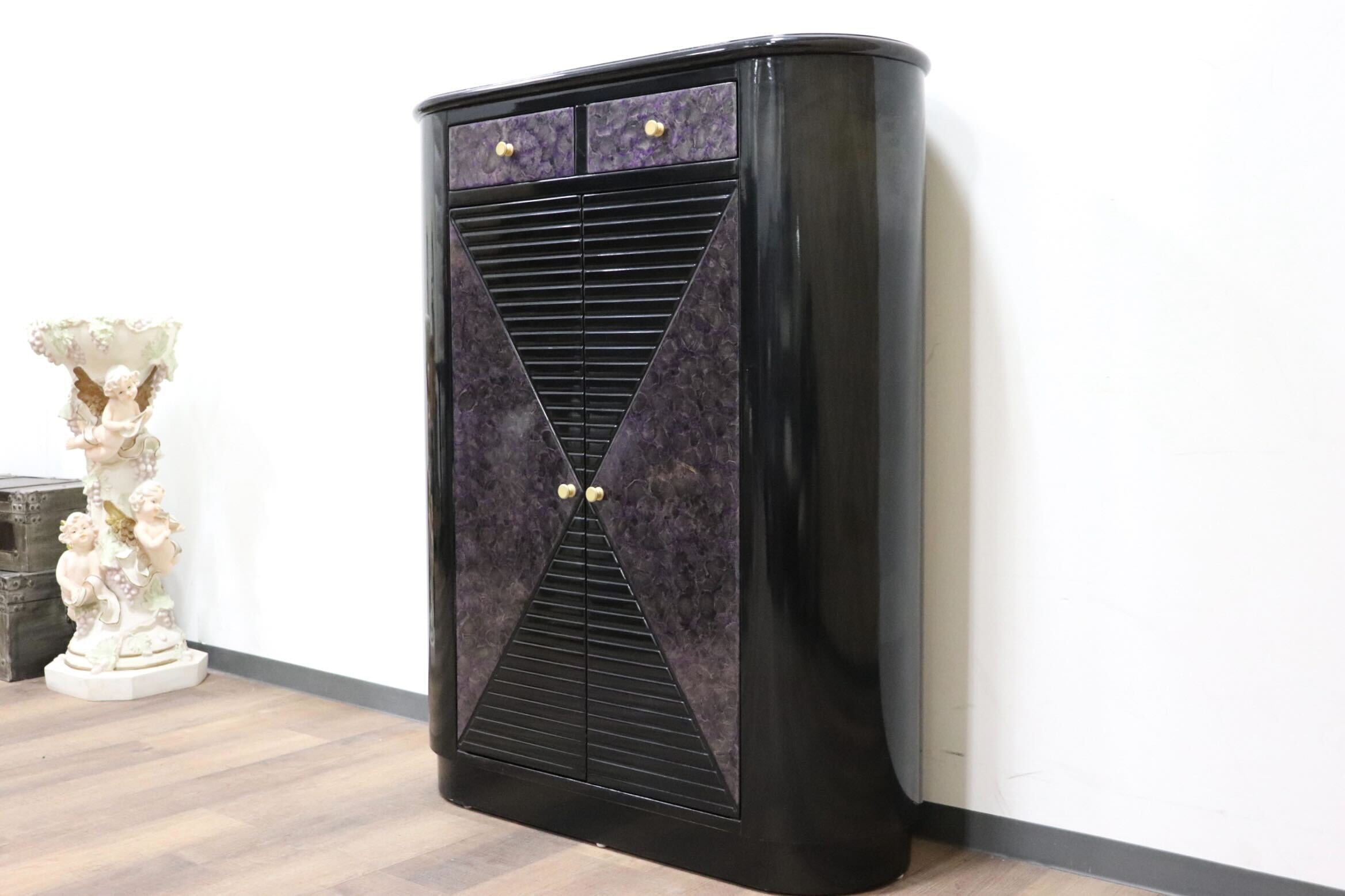 GMGS254○イタリア製 ヴィンテージ サイドボード キャビネット 飾り棚 収納家具 店舗什器 クラシック モダン スタイリッシュ