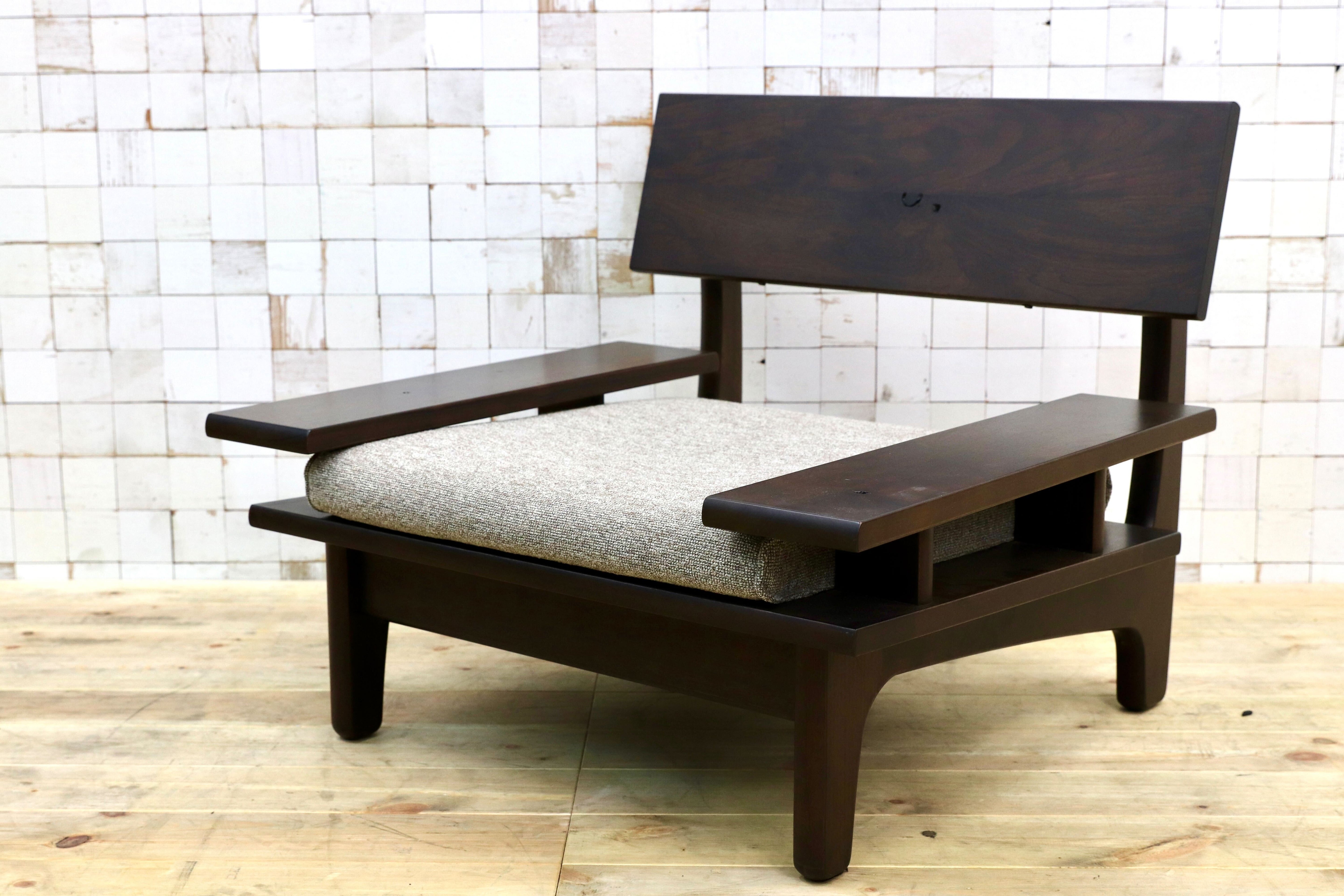 GMHK870B○飛騨産業 / HIDA キツツキ 森のことば SW106A 1人掛けソファ シングルソファ ラウンジチェア ウォールナット材 定価約25万