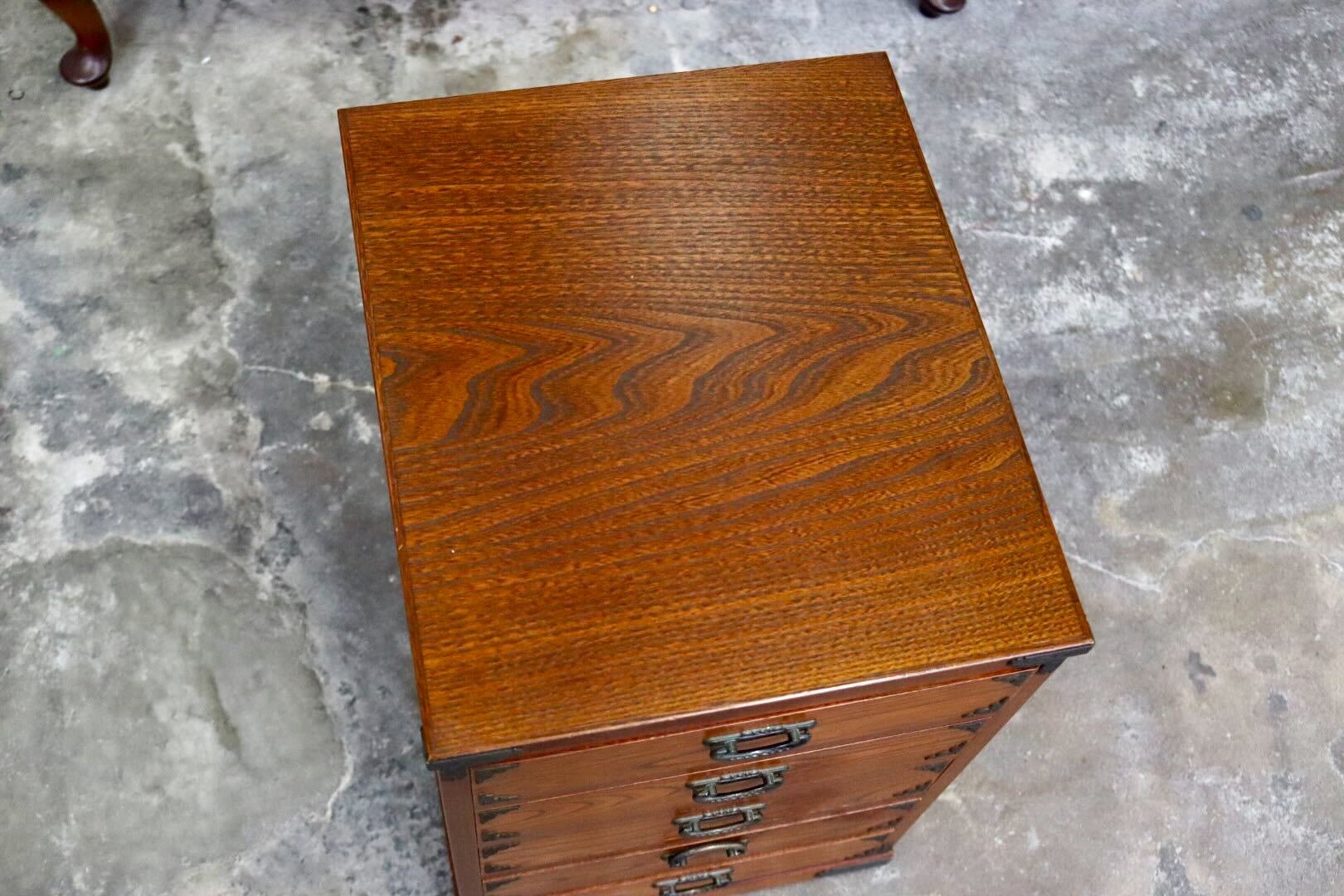 GMIH355○小箪笥 タンス 民芸家具 5段チェスト 時代箪笥 整理箪笥 引き出し収納 キャスター 和家具 和室 レトロ