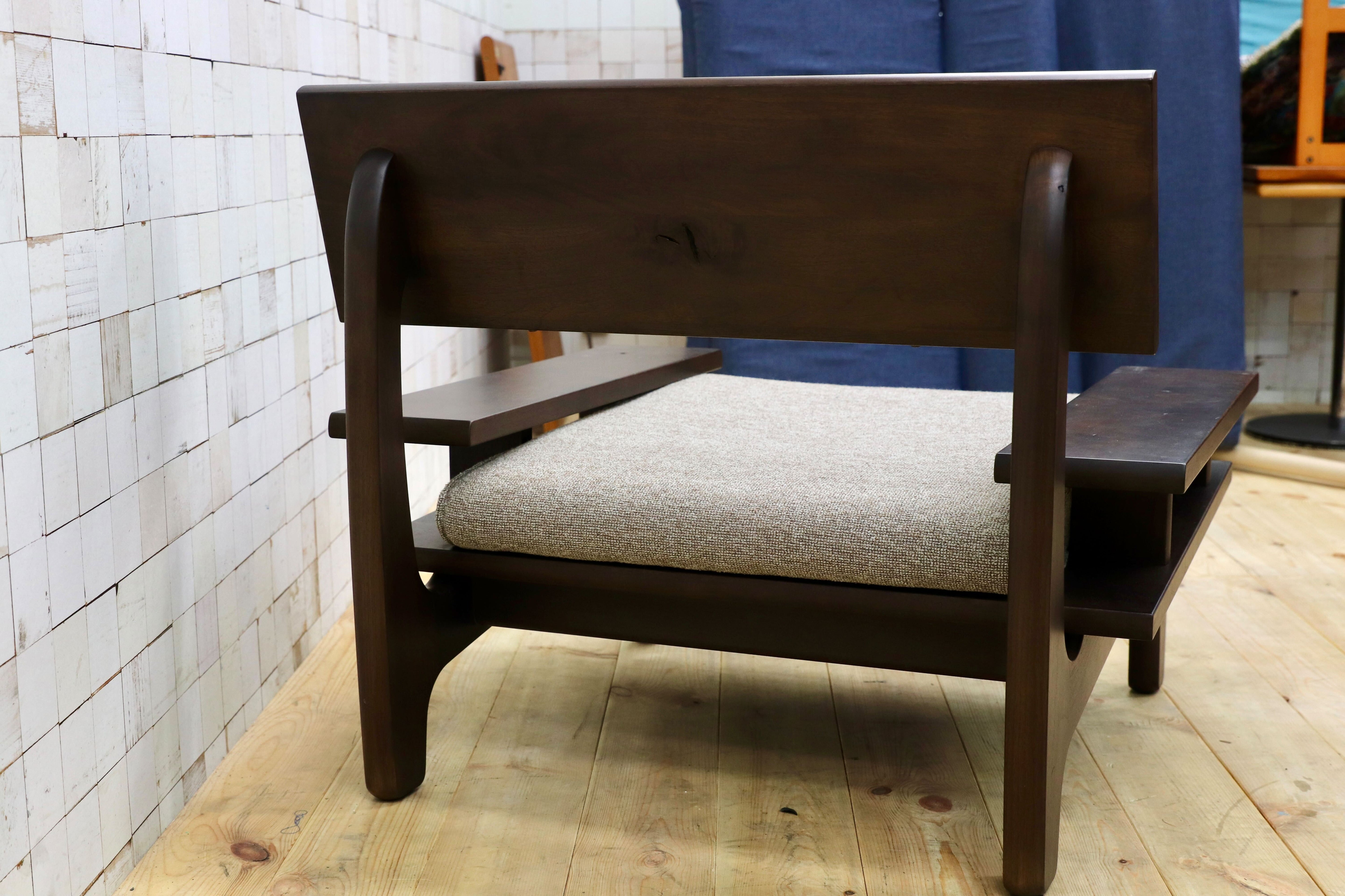 GMHK870B○飛騨産業 / HIDA キツツキ 森のことば SW106A 1人掛けソファ シングルソファ ラウンジチェア ウォールナット材 定価約25万