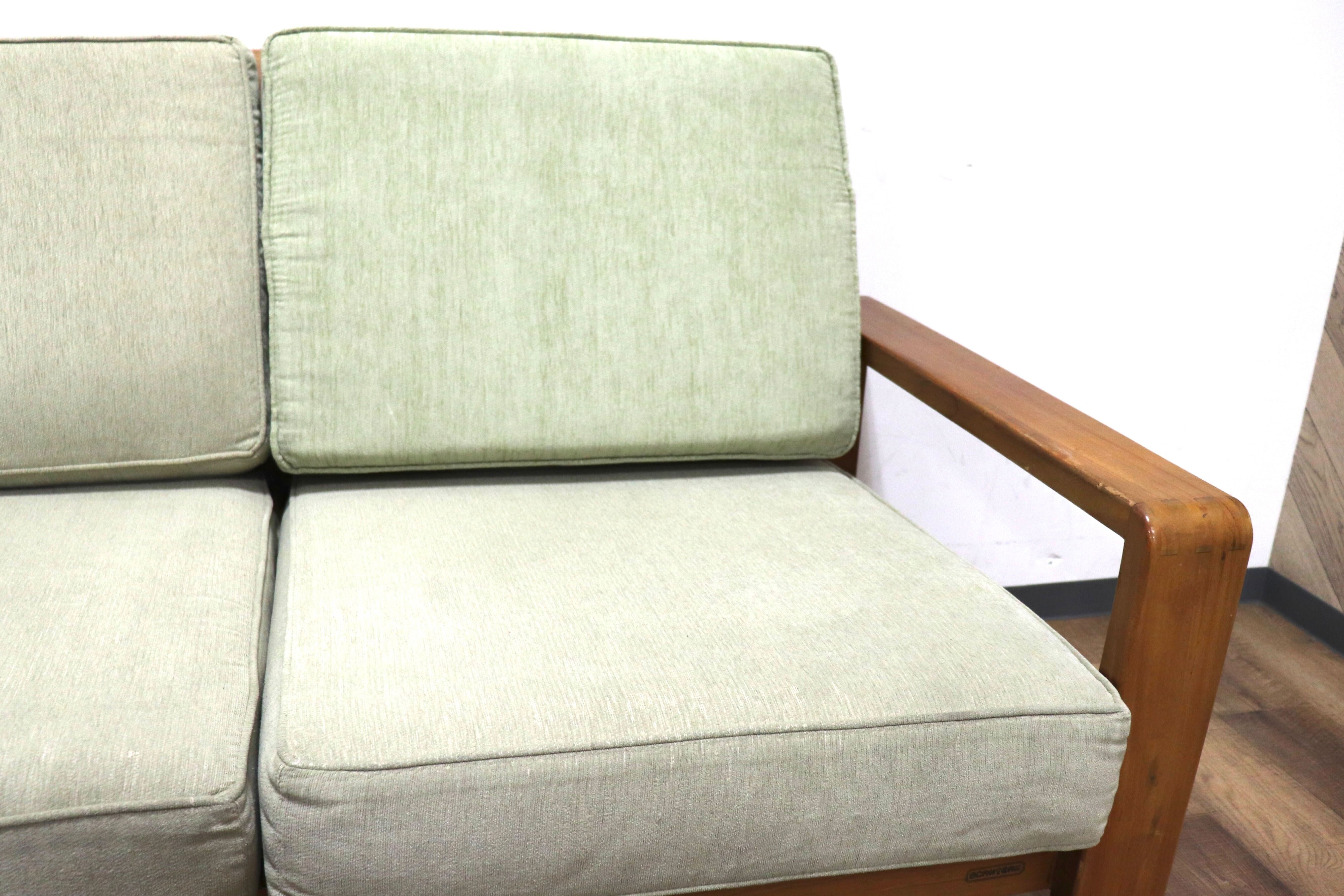 GMHK278○SCANTEAK / スキャンティーク IKON イコン 2人掛けソファ ラブソファ ファブリック グリーン チーク材 無垢 定価約18.5万
