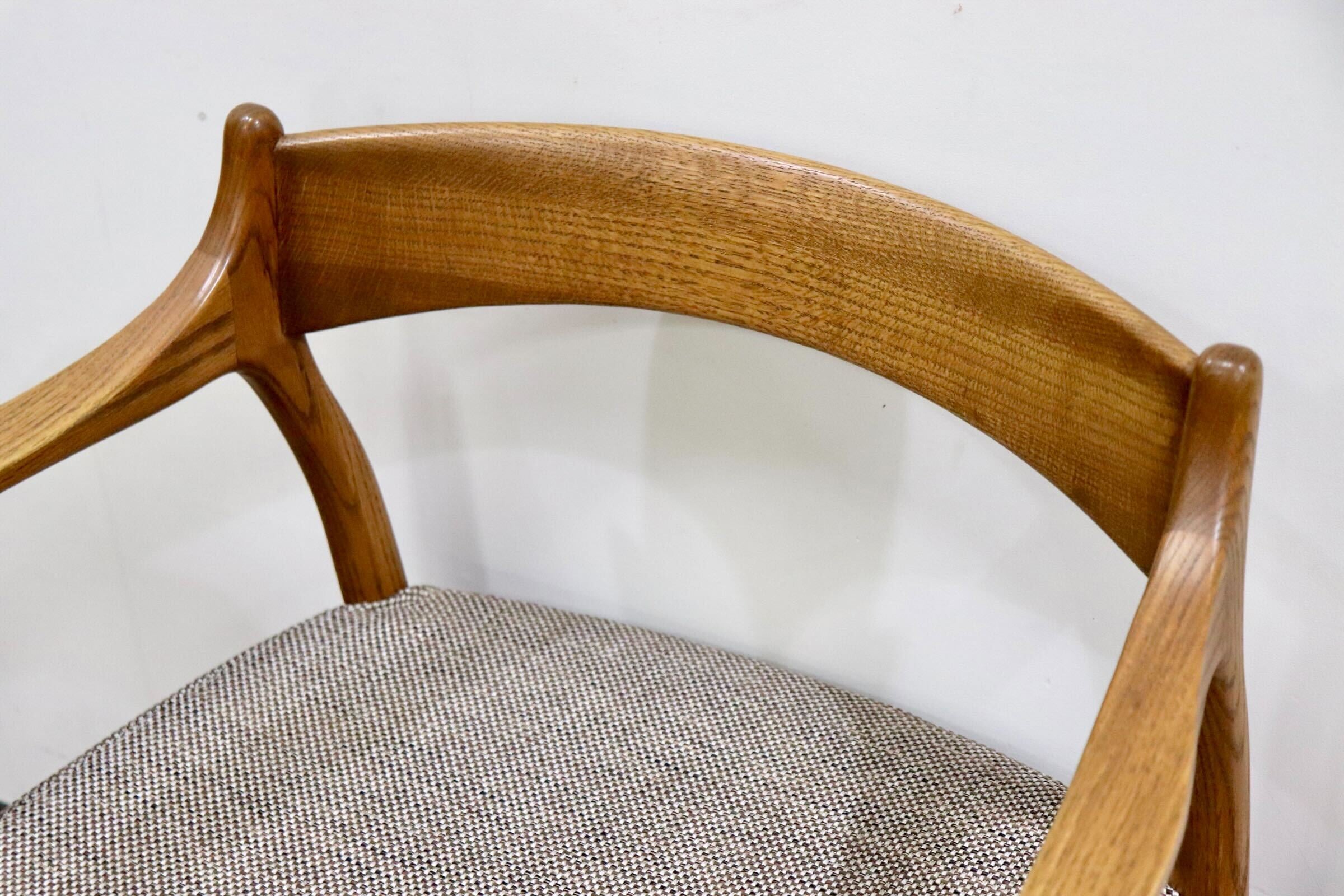 GMHK863D○冨士ファニチア / FUJI FANITURE ダイニングチェア アームチェア ファブリック カバーリング オーク材 北欧スタイル 国産家具