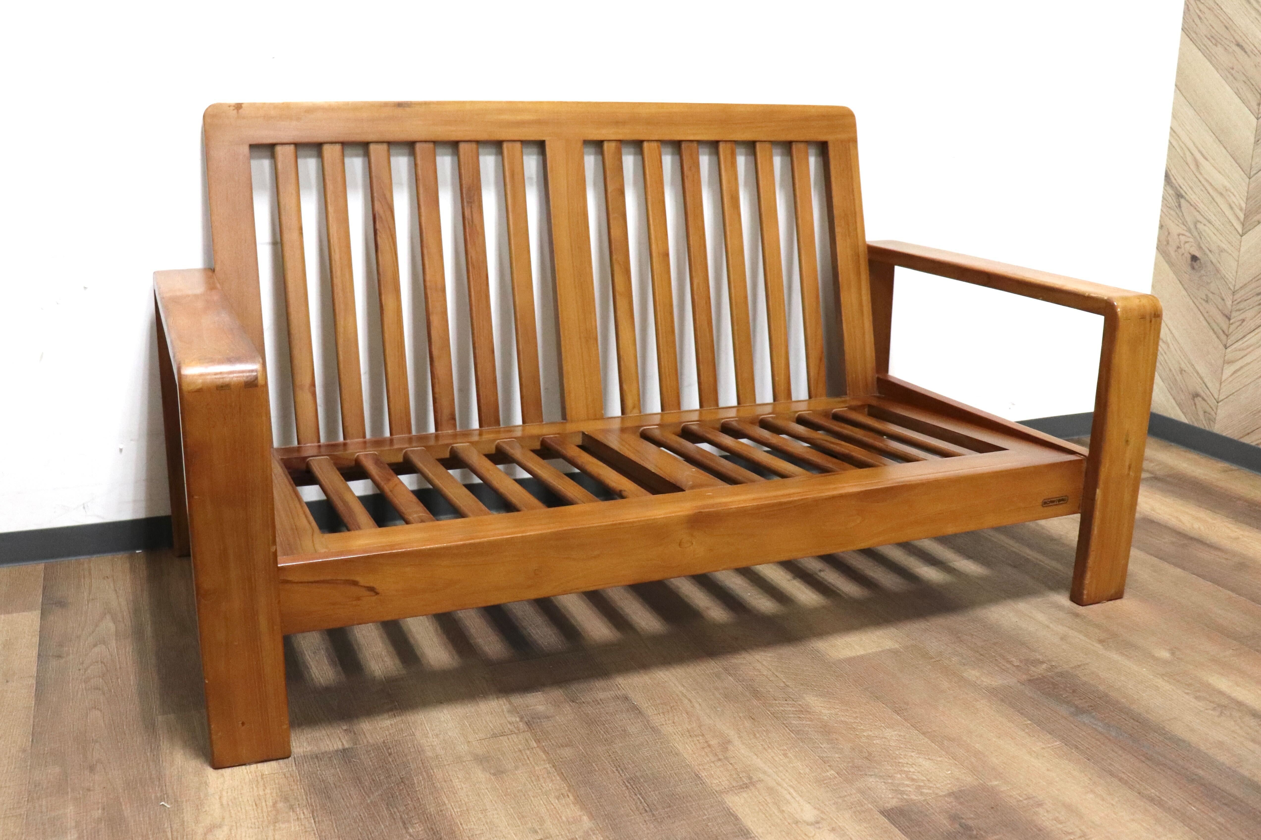 GMHK278○SCANTEAK / スキャンティーク IKON イコン 2人掛けソファ ラブソファ ファブリック グリーン チーク材 無垢 定価約18.5万