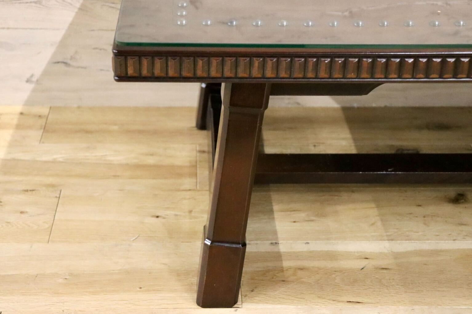 GMGS43○MORISHIGE / モリシゲ 八島 センターテーブル ローテーブル 応接 桜材 クラシック IDC大塚家具 定価約17万 展示品