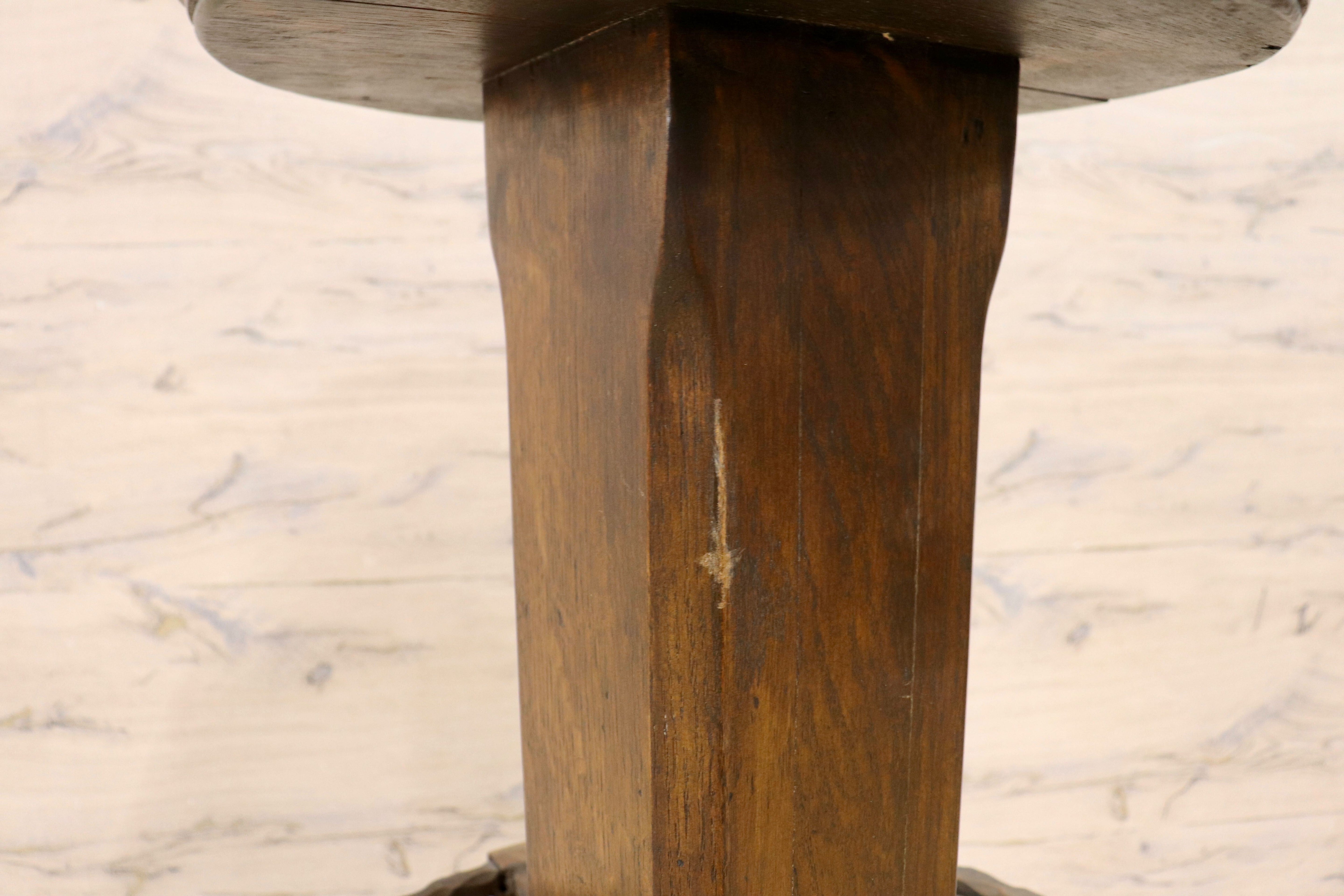 GMIK7J○スペイン製 カスティリアンスタイル バースツール ハイチェア カウンター 回転式 椅子 オーク 本革 アンティーク ヴィンテージ