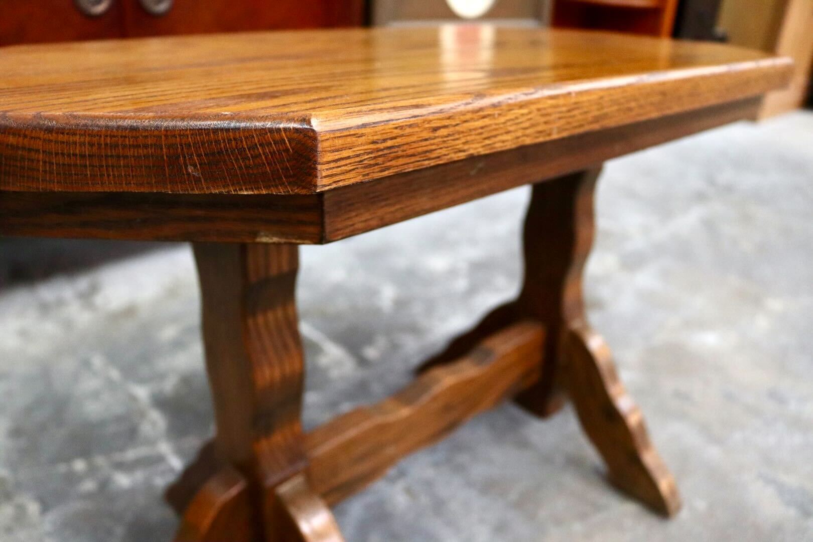 GMIS394○オランダ ダッチカントリースタイル サイドテーブル コーヒーテーブル 花台 飾り台 ベンチ オーク材 レトロ