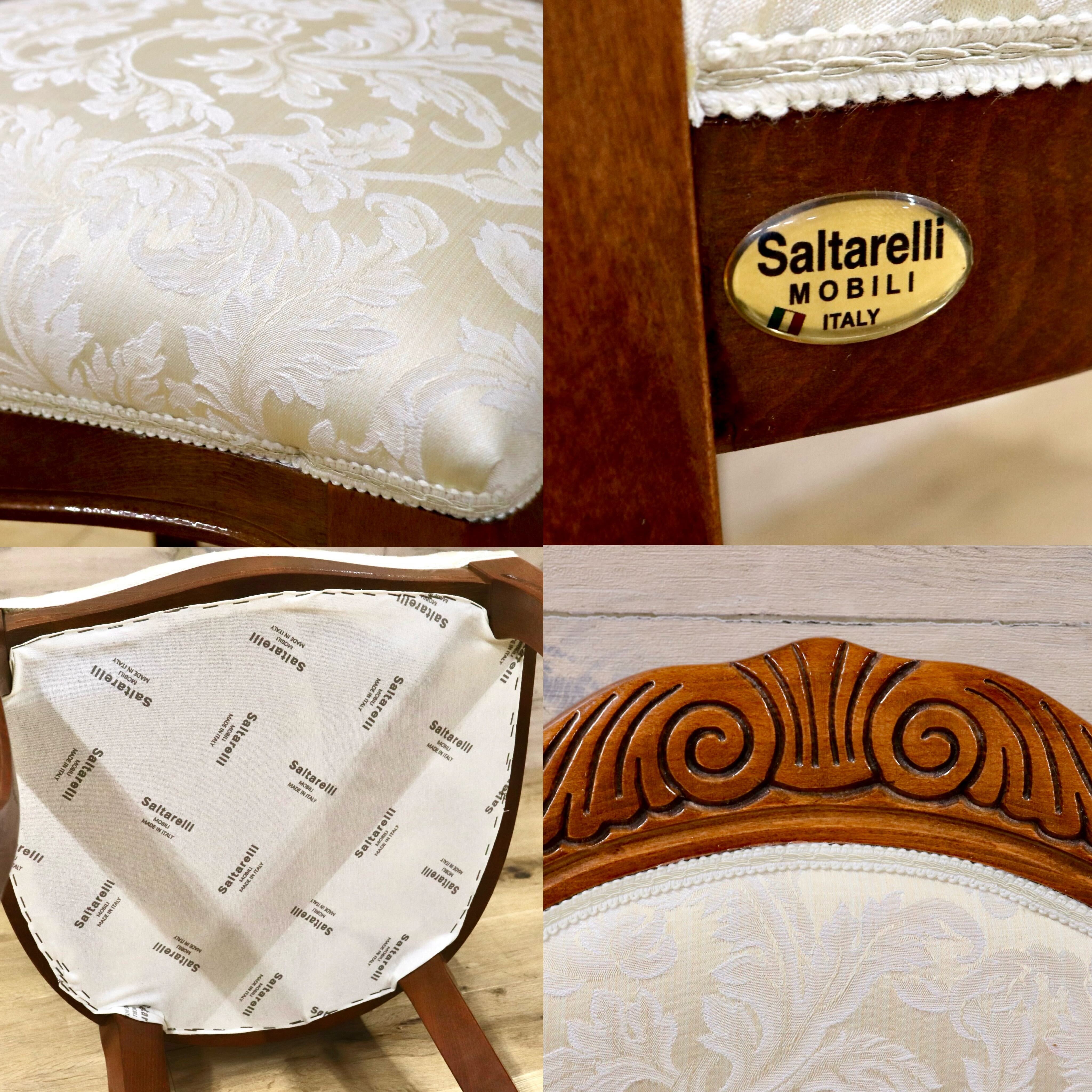 GMIK695○SaltarelliMOBILI / サルタレッリモビリ ダイニングチェア イタリア製 クラシック ロココ調 アンティーク 木製 ファブリック