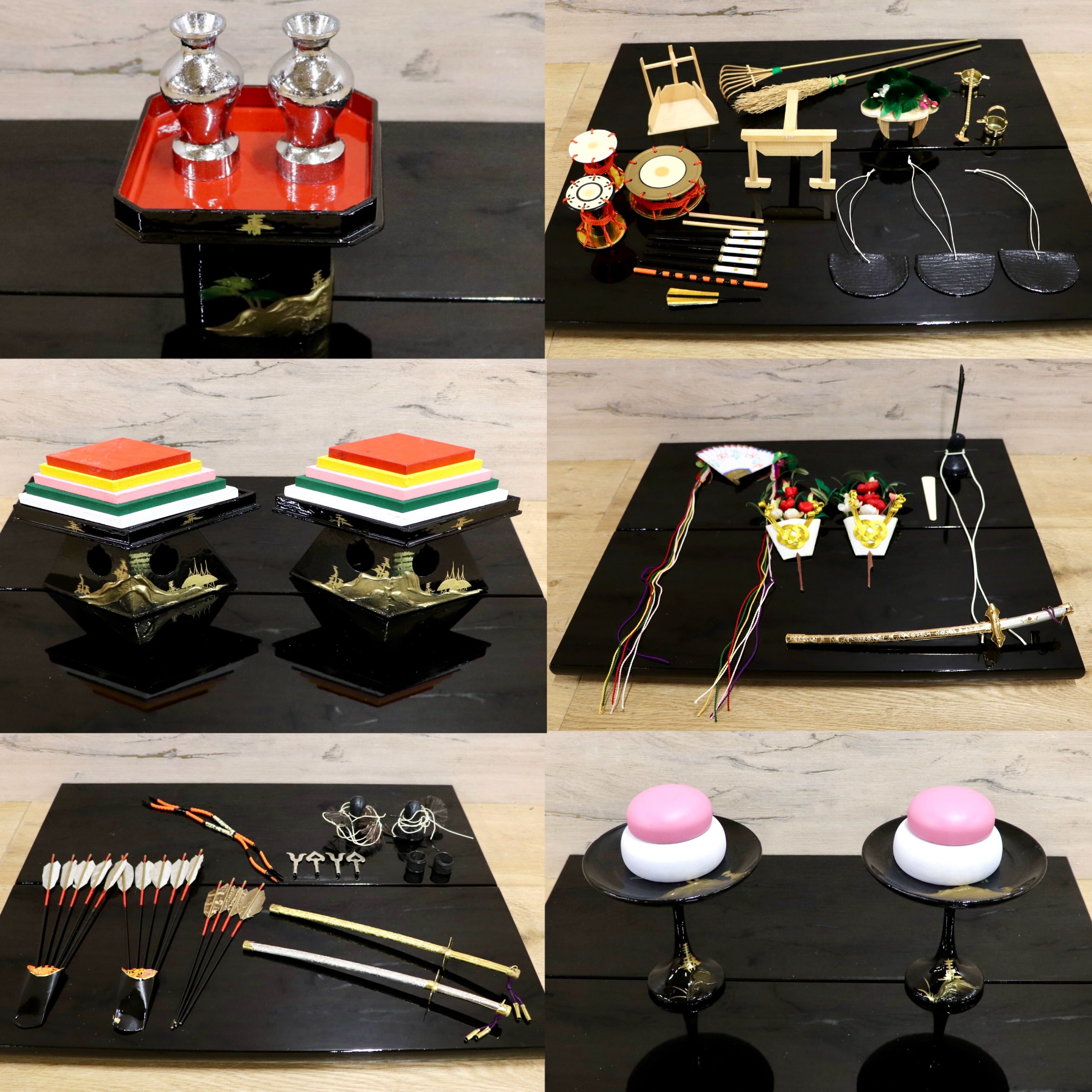 GMHS541○雛道具セット 人形なし 本金御道具セット 通産大臣賞受賞 秀叡作 雛道具