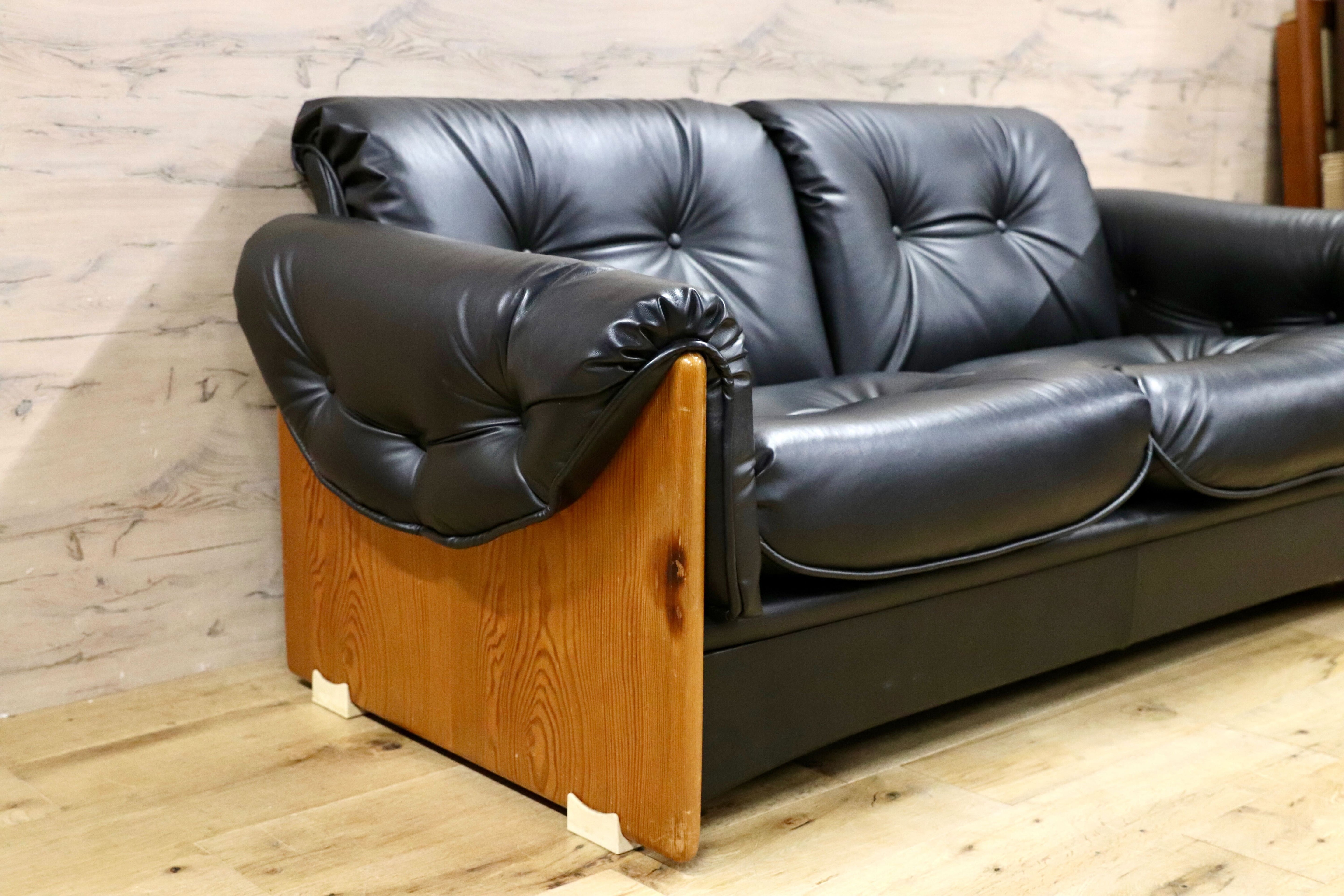 GMHK447○冨士ファニチア / FUJI FURNITURE 国産 ヴィンテージ 2人掛けソファ ラブソファ ジャパニーズモダン 稀少 アンティーク レトロ