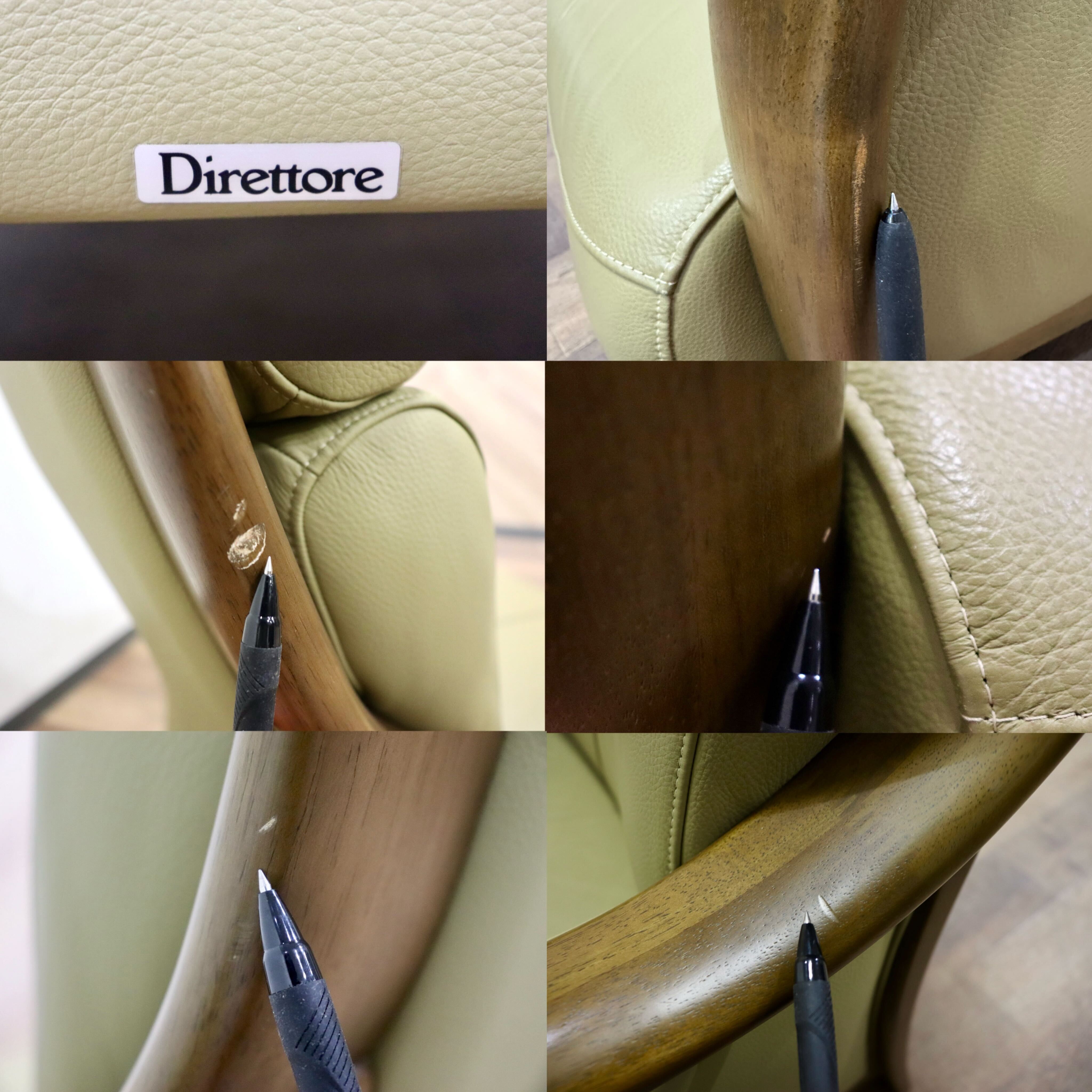 GMHK755A○karimoku / カリモク Direttore ディレトーレ 1人掛けソファ シングルソファ アームチェア 本革 オリーブ色 モダン 国産家具