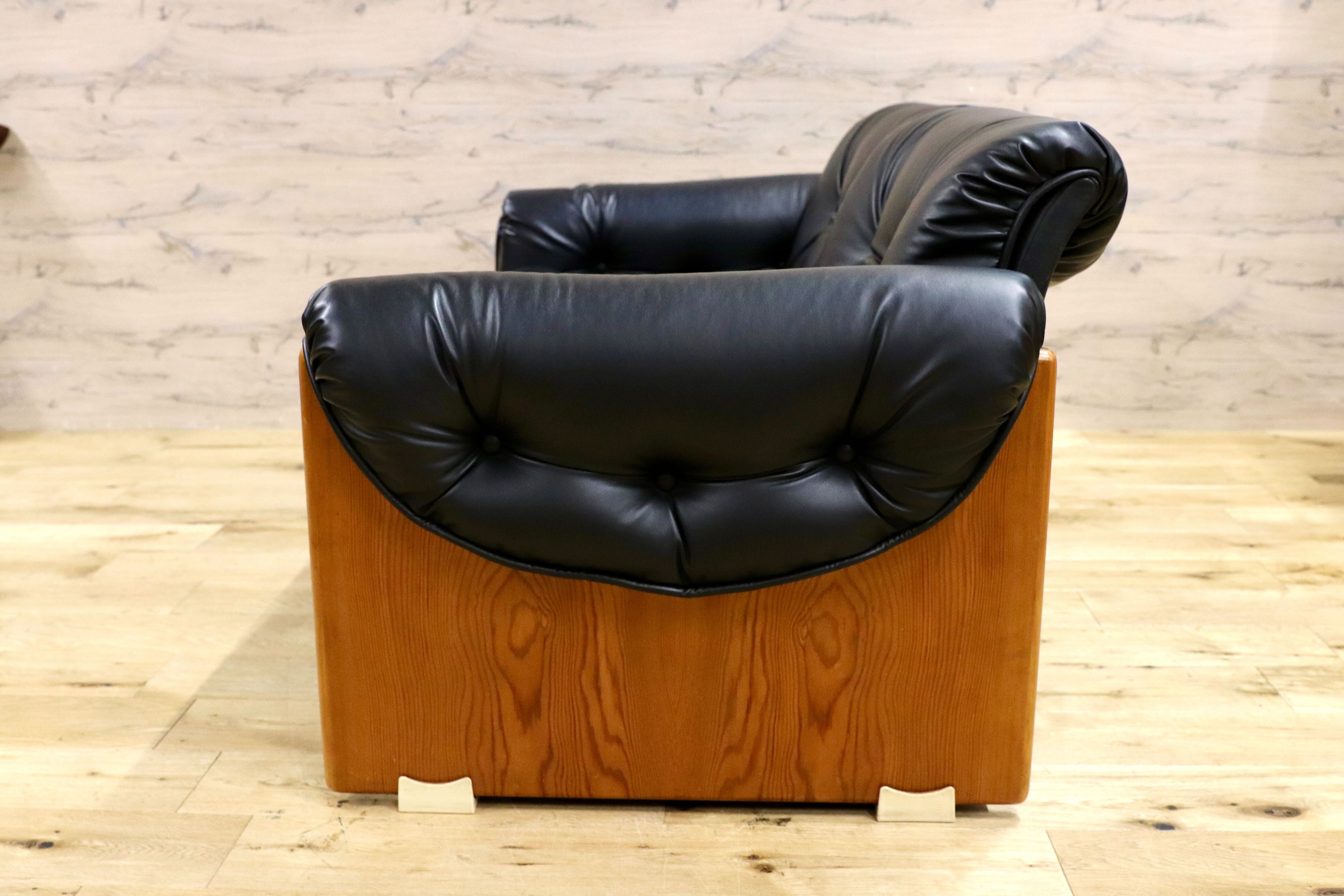 GMHK447○冨士ファニチア / FUJI FURNITURE 国産 ヴィンテージ 2人掛けソファ ラブソファ ジャパニーズモダン 稀少 アンティーク レトロ