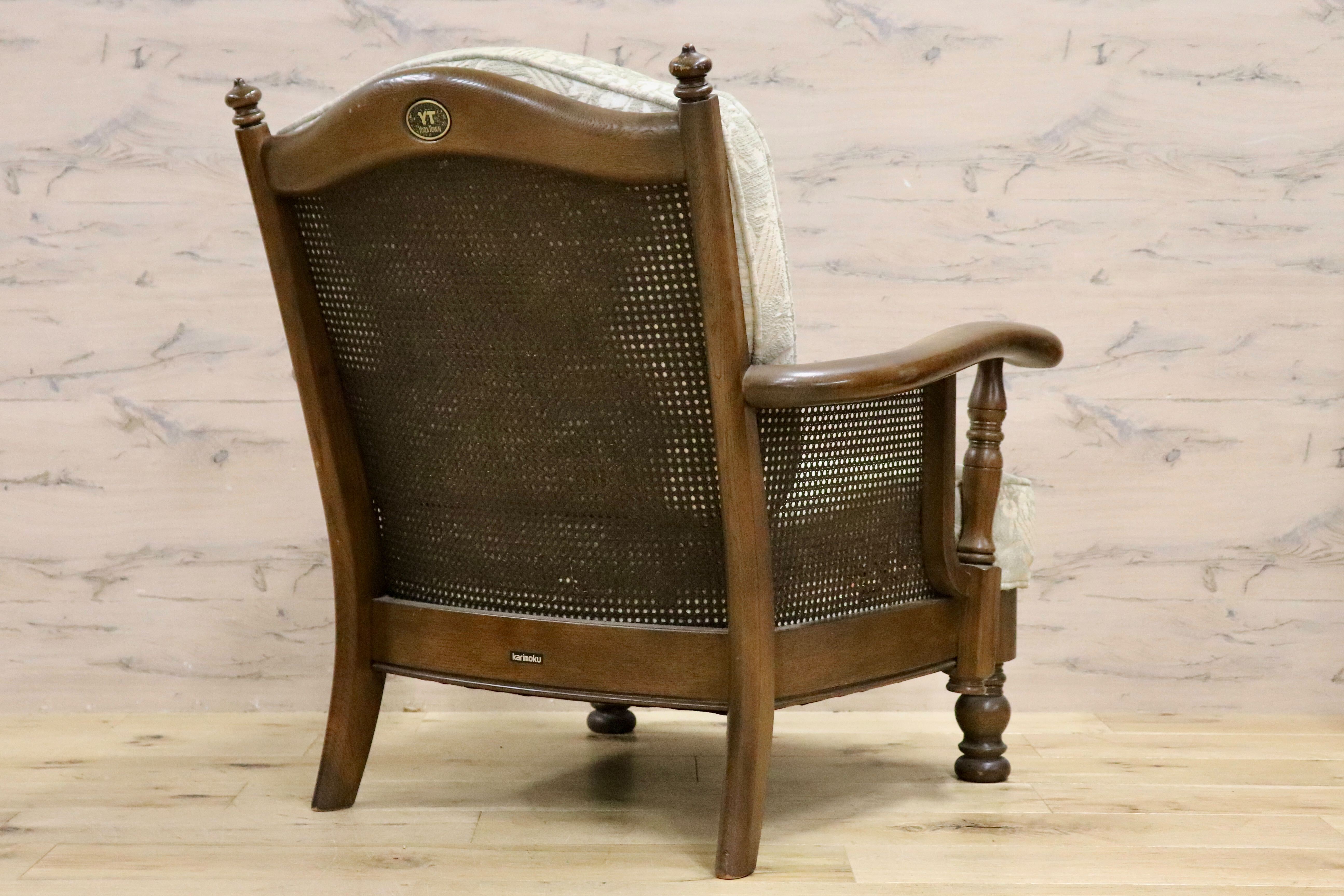 GMHK495○karimoku / カリモク GRAND COLONIAL York Town 1人掛けソファ シングルソファ アームチェア ファブリック クラシック 国産家具