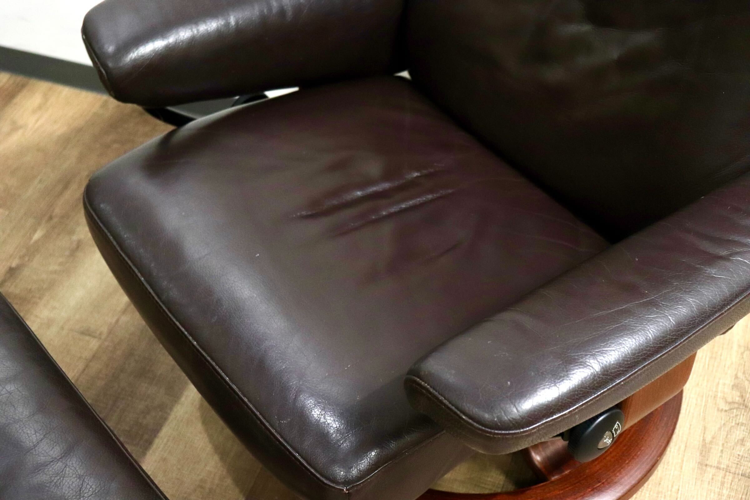 GMHK864○EKORNES / エコーネス オリオン リクライニングチェア ストレスレスチェア オットマン 北欧 ノルウェー 本革 ブラウン