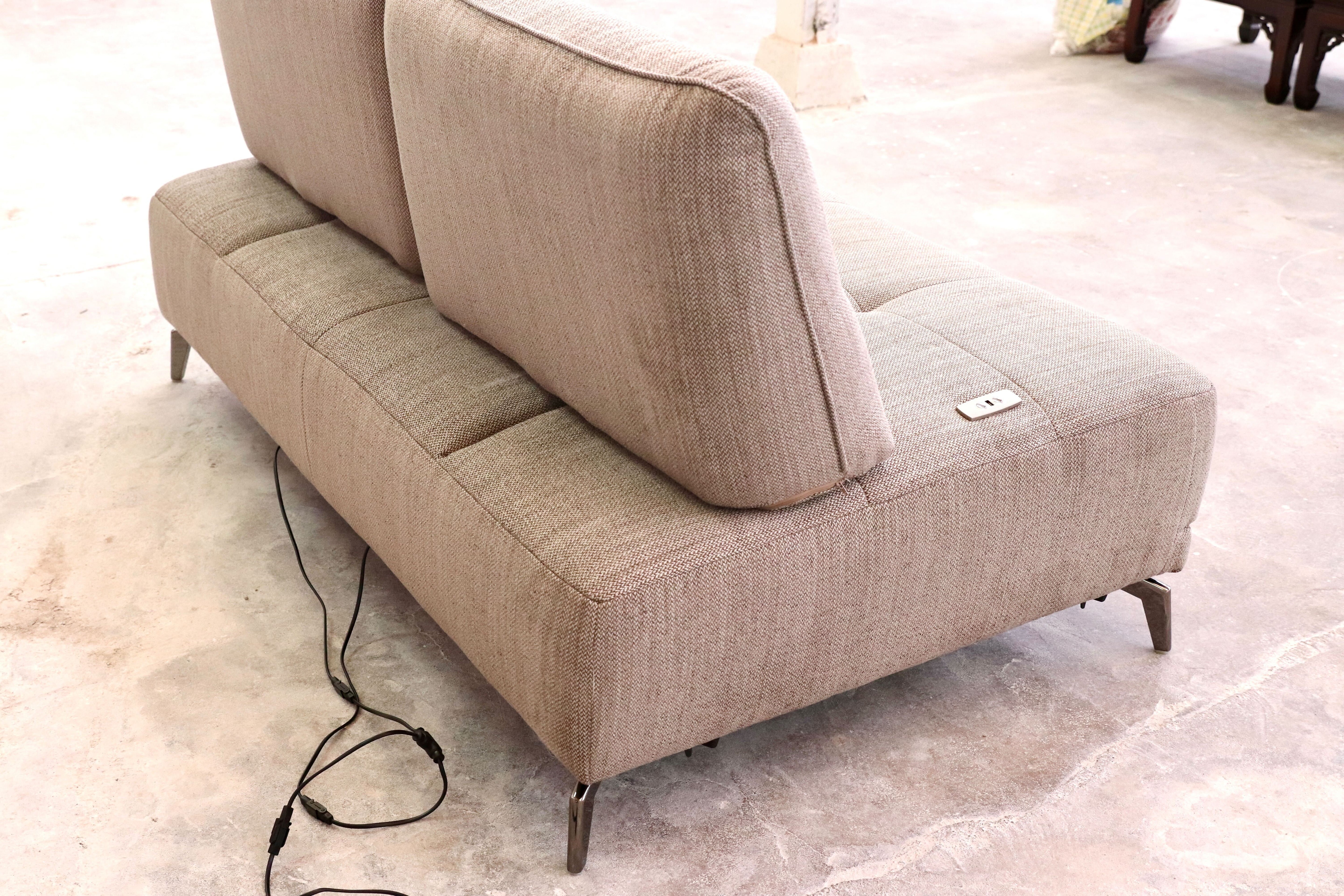 GMHK446○Domicil / ドミシール DM-0360 2人掛けソファ ラブソファ 電動ソファ ドイツ 最高級 IDC大塚家具 ファブリック 美品