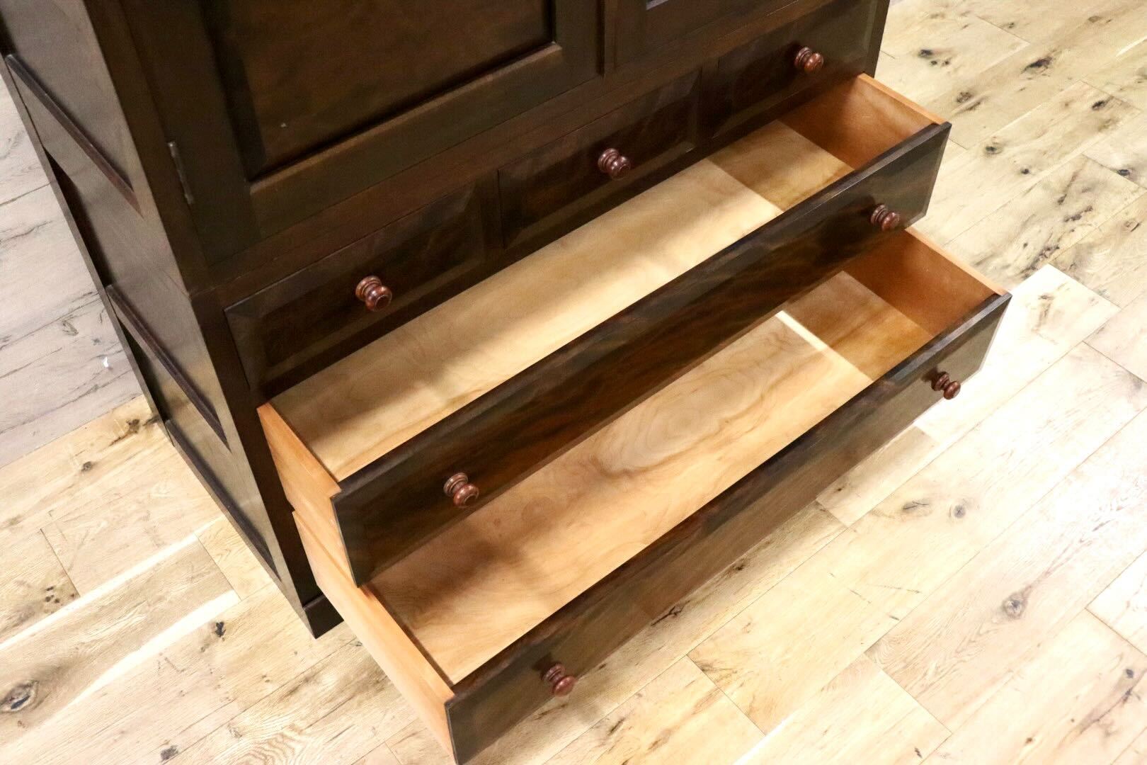 GMGH284○松本民芸家具 D型 和箪笥 整理箪笥 整理タンス 和家具 和モダン 和室 古民家 最高級 ミズメザクラ 無垢材 定価約65万 美品