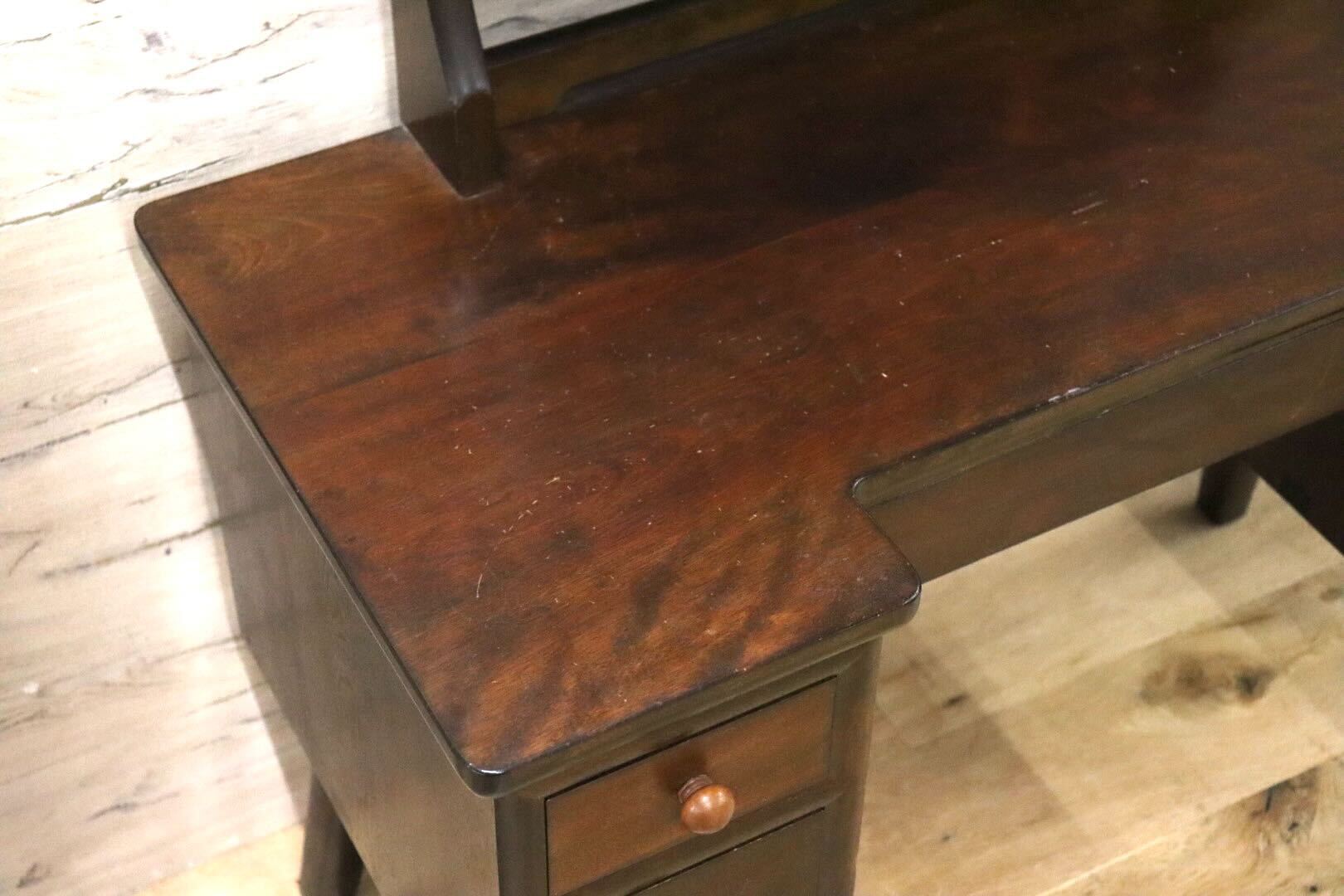 GMGH284○松本民芸家具 角型一面鏡 鏡台 ドレッサー 化粧台 昭和レトロ 和家具 和室 古民家 和モダン アンティーク 定価約28万