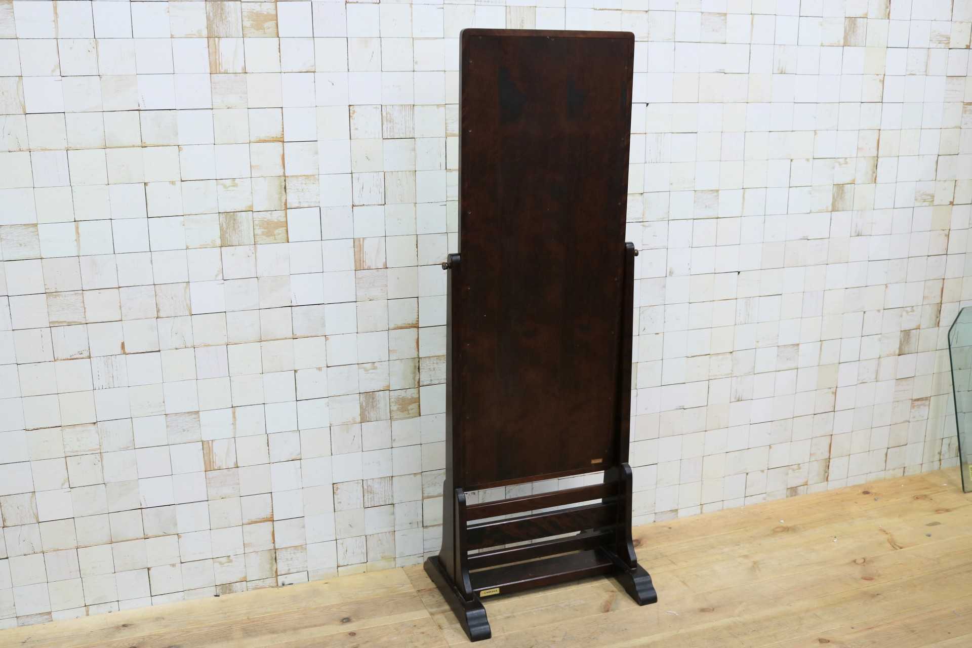 GMIS540○北海道民芸家具 姿見 全身鏡 スタンドミラー ウォールミラー 鏡 和モダン 和家具 樺材 飛騨 伝統工芸 定価約10万