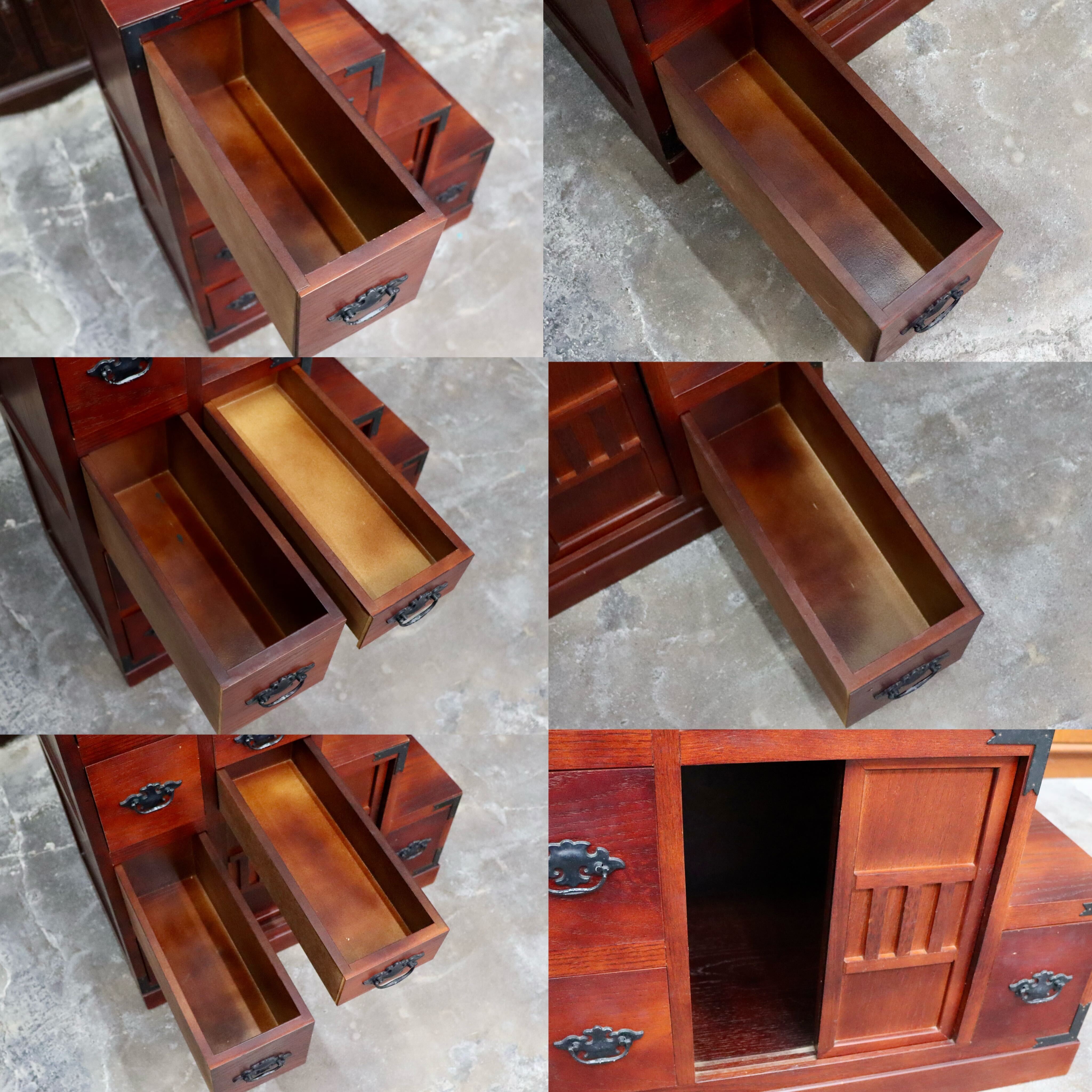 GMIH238○階段箪笥 片面 時代箪笥 和家具 和モダン 和室 座敷 古民家 チェスト 整理箪笥 引き出し収納 レトロ