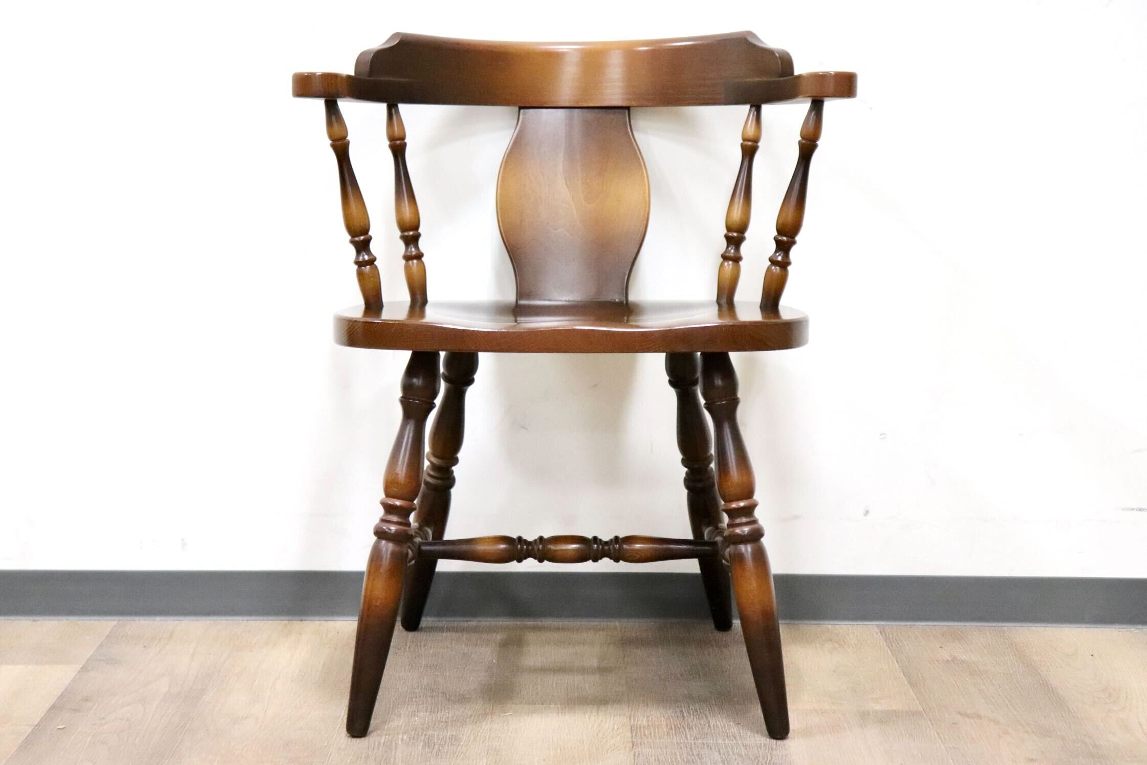 GMHK10A○飛騨産業 / HIDA キツツキ 穂高 アームチェア ダイニングチェア ウィンザーチェア 椅子 ブナ材 レトロ 飛騨家具