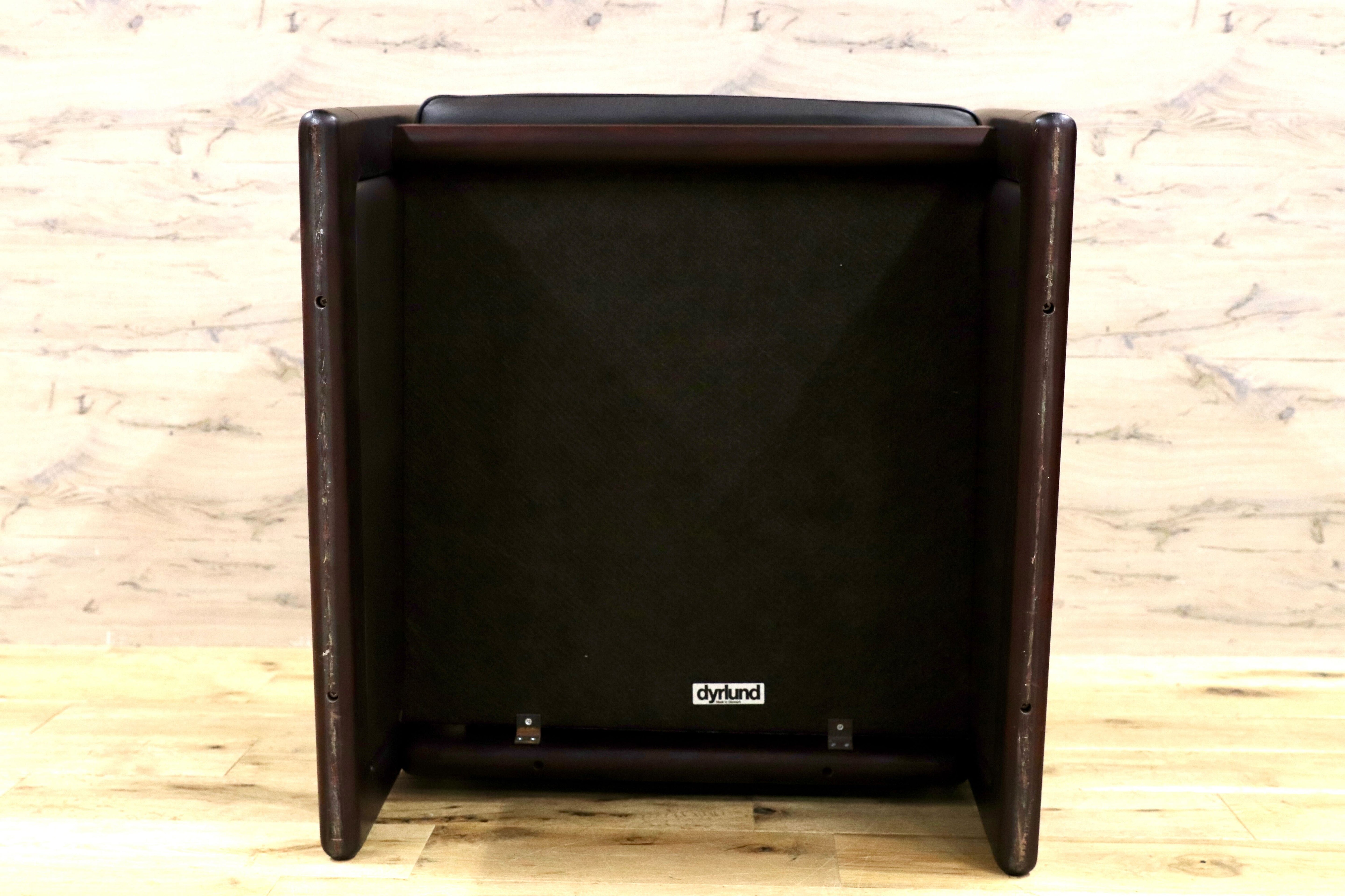 GMGK517A○Dyrlund / デューロン 1人掛けソファ シングルソファ 椅子 北欧 デンマーク ローズウッド 本革 希少 ヴィンテージ 約40万